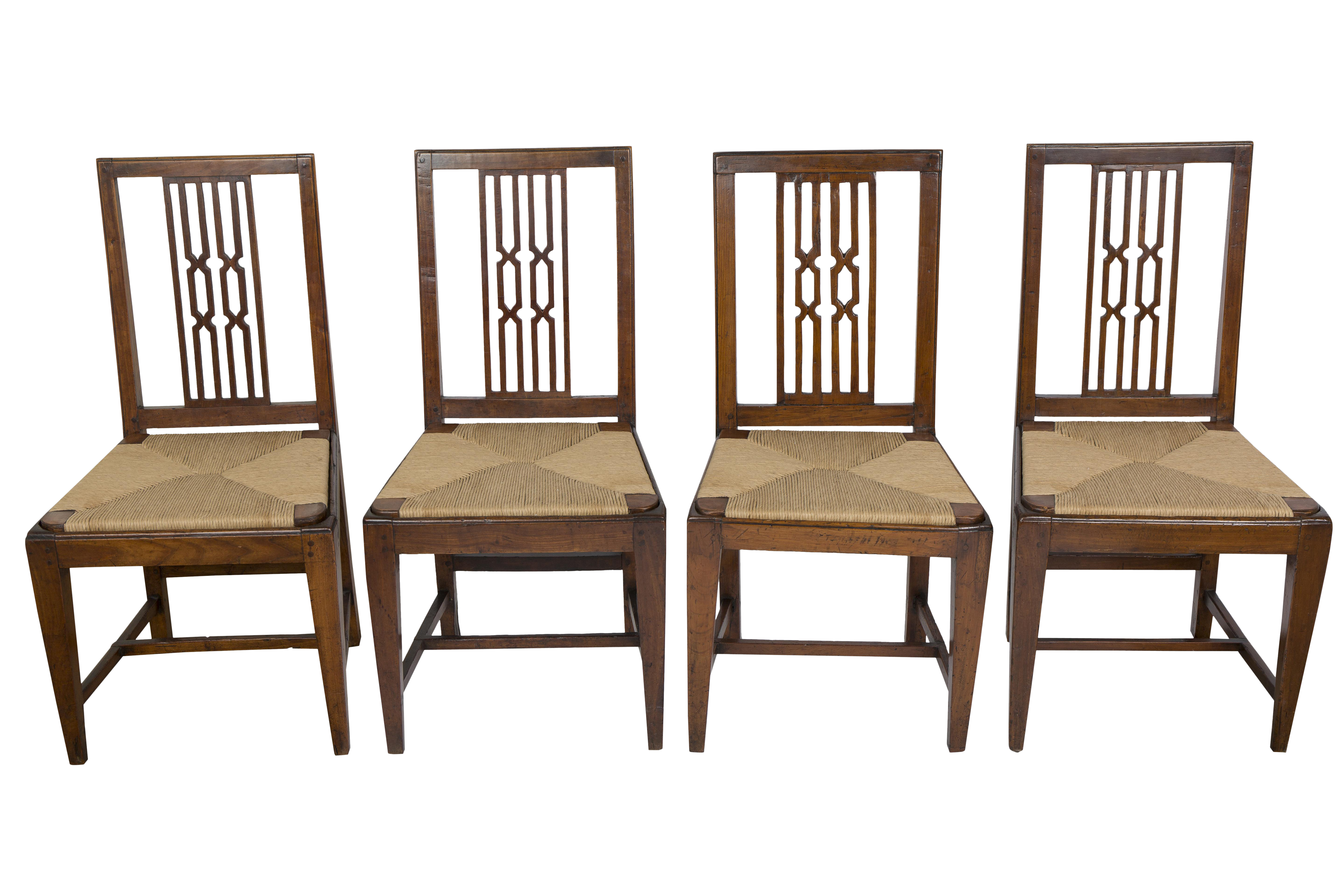 Rush Seat Dining Chairs - Set of 4 | Chairish