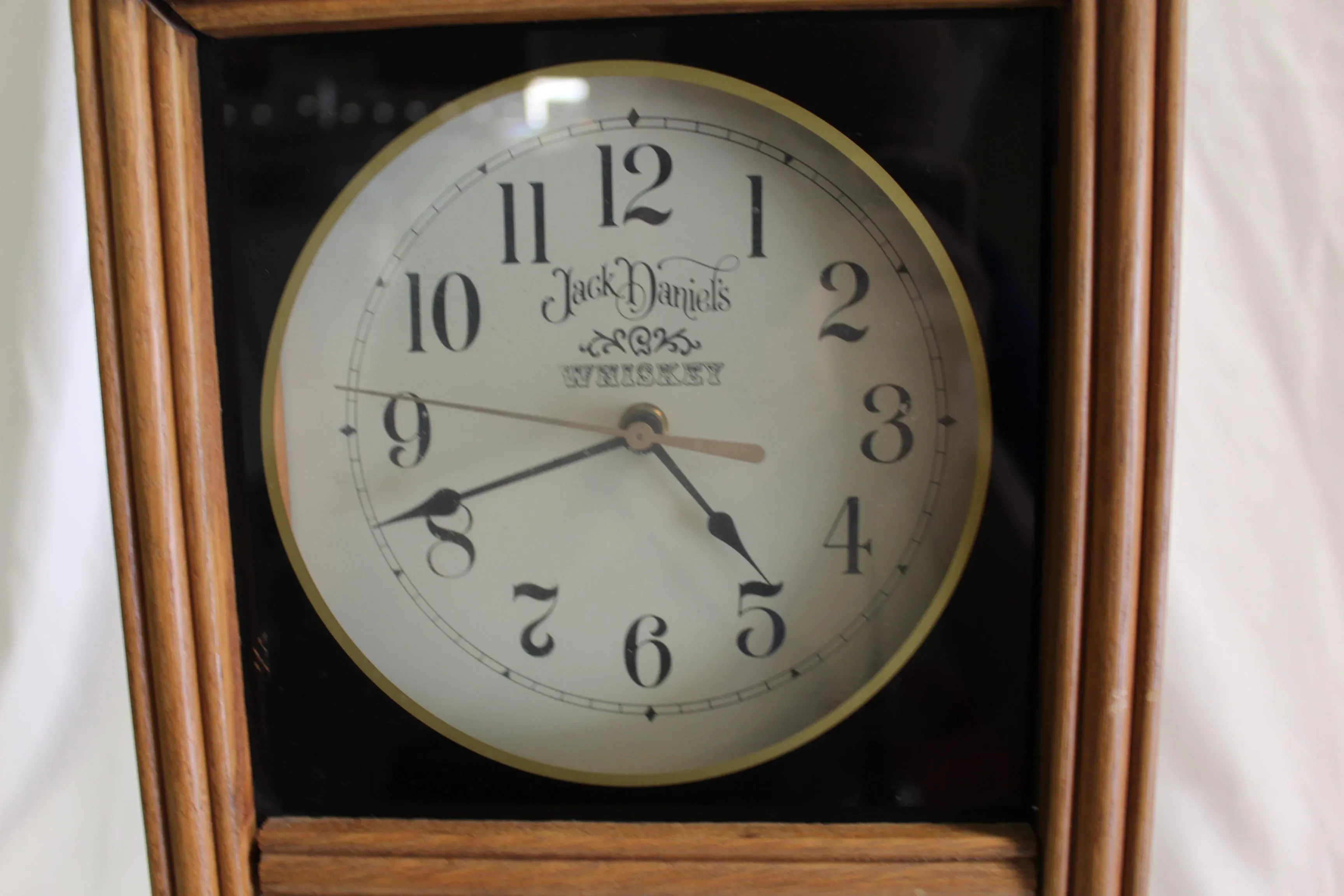 1950s Modern Oak or Walnut Clock | Chairish