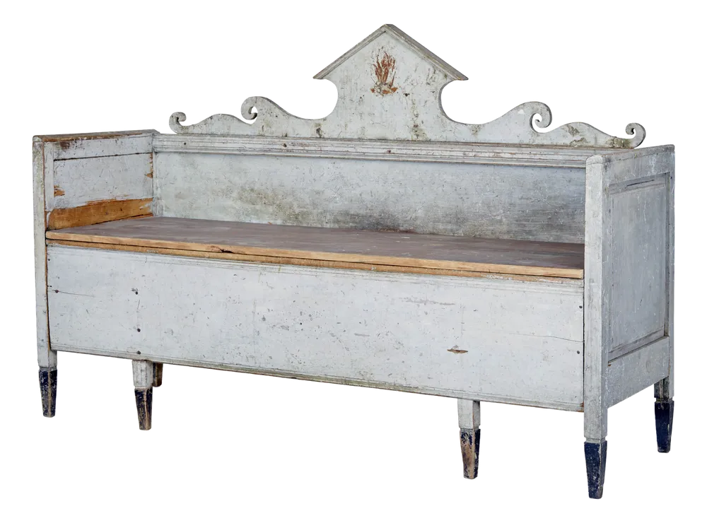 Swedish Gustavian Painted Bench, 1810