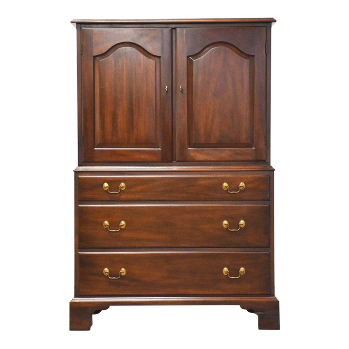 Solid Mahogany Armoire Dresser by Henkel Harris Chairish