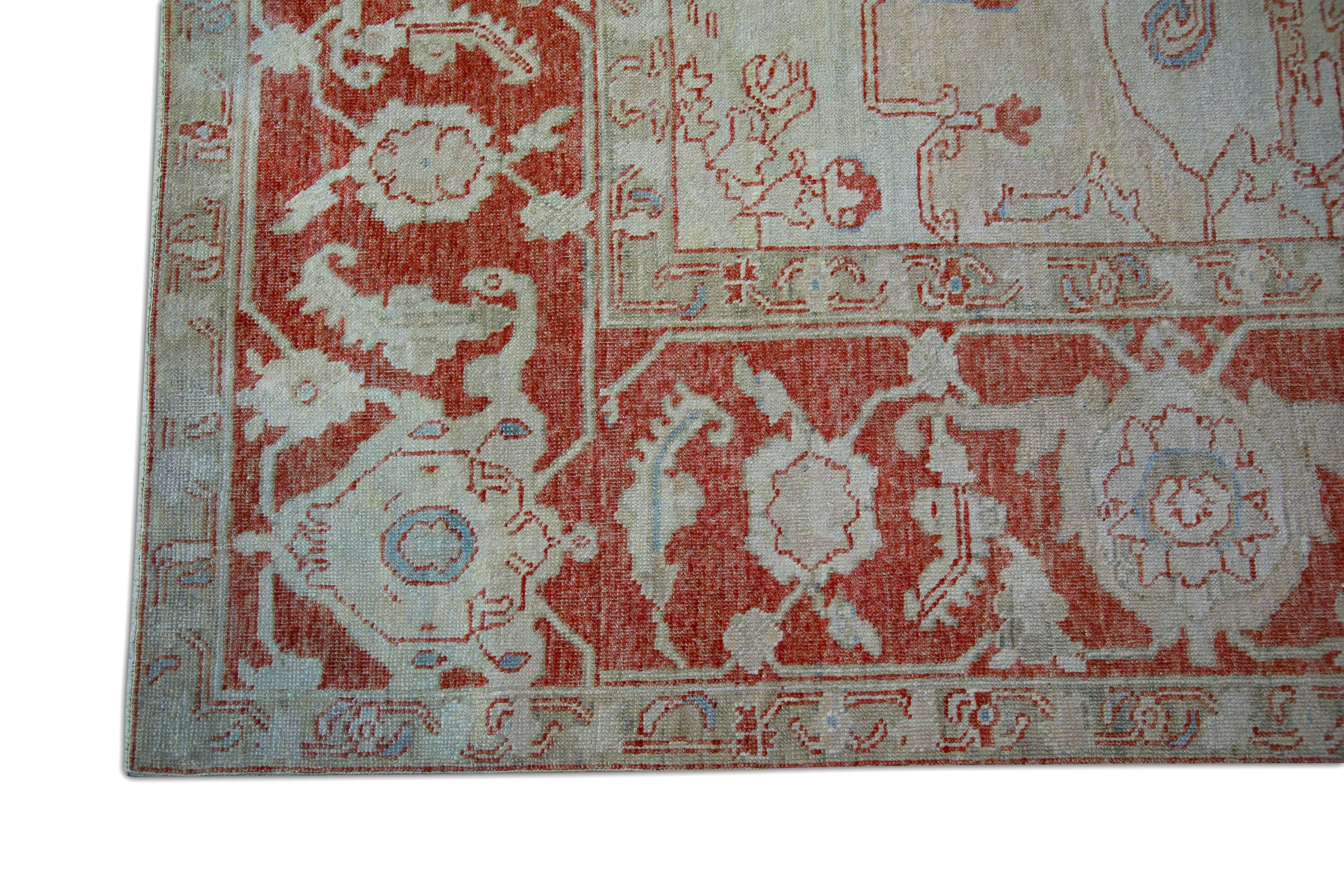Modern Turkish Fine Woven Oushak Rug 10'4