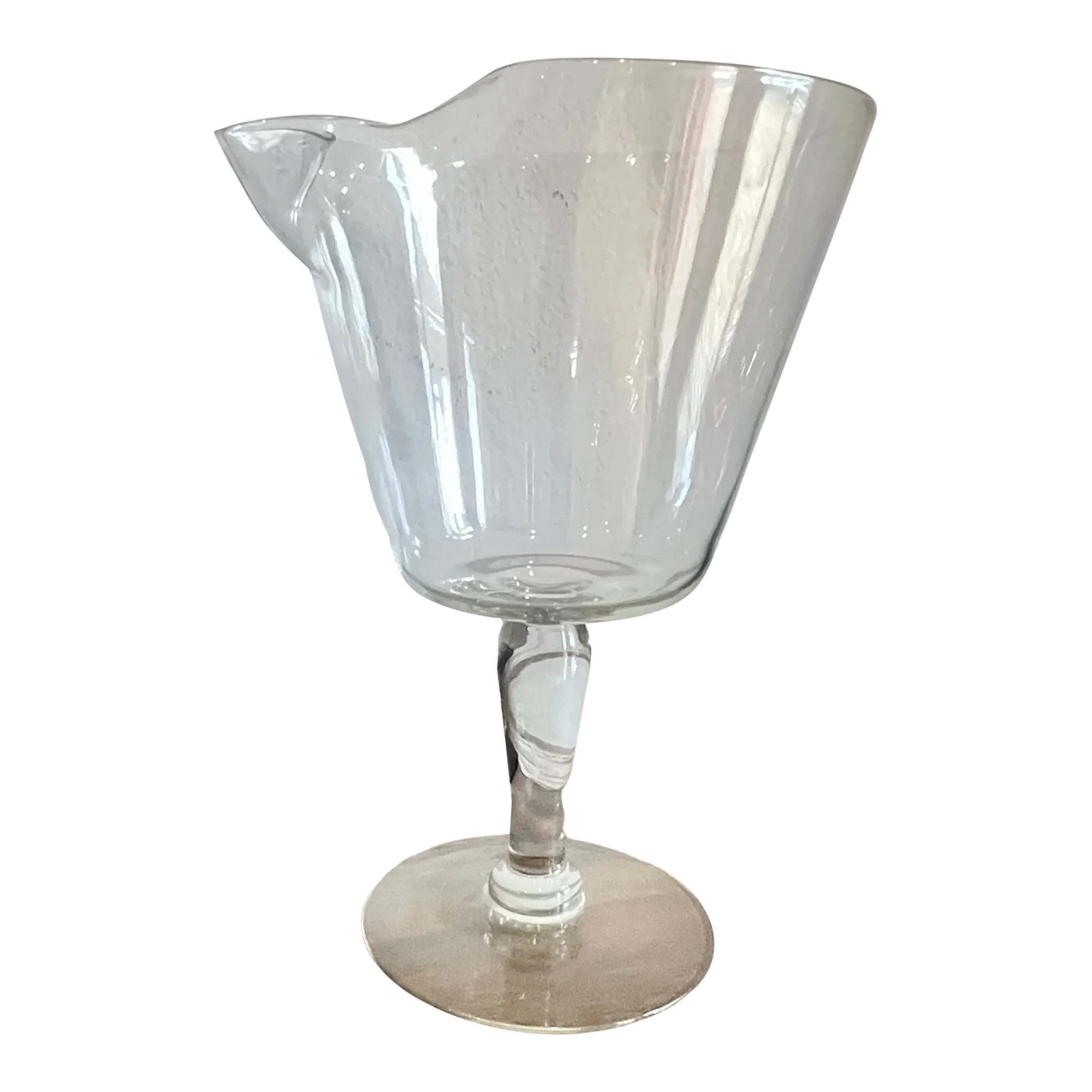 Sasaki Green Glass Stemmed Pitcher with Spout main image 1