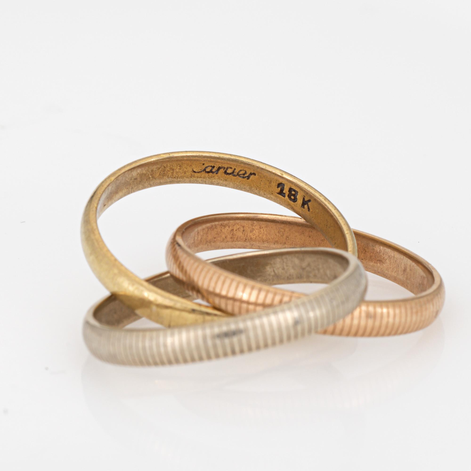 アクセサリー vintage trinity ring dead stock Vintage Cartier Trinity Rolling Band Wedding Ring Size 2.5
