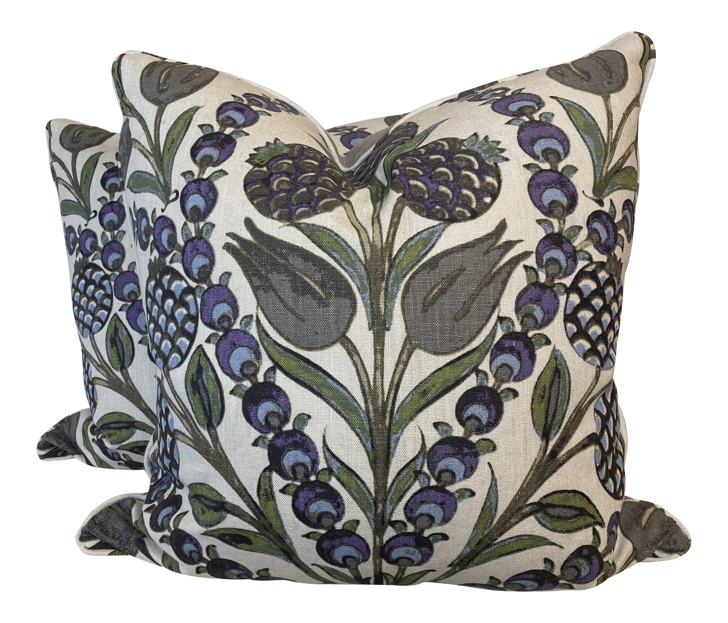 Thibaut Corneila In Purple Blue 22 Pillows A Pair Chairish