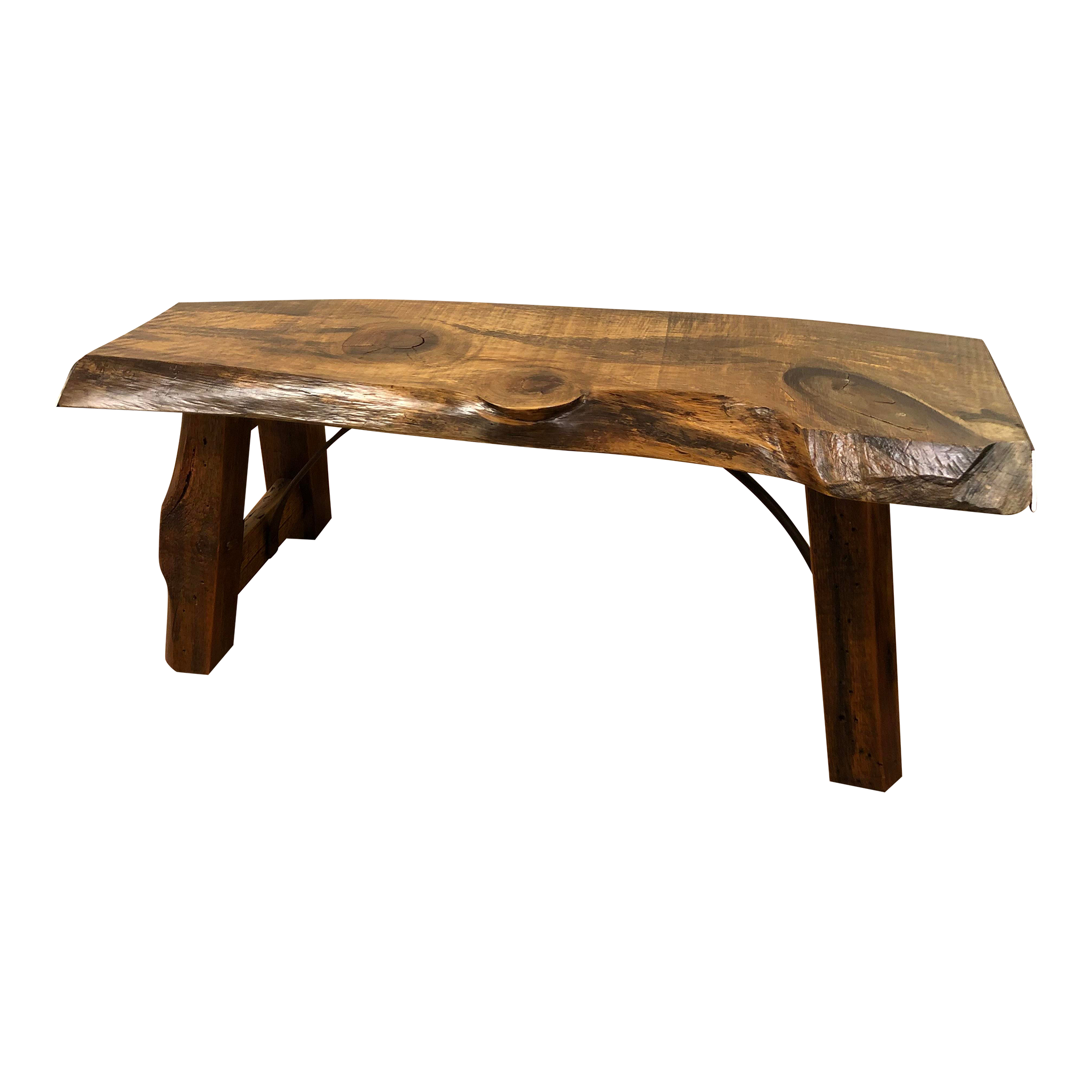 Custom Made Live Edge Pine Bench Chairish