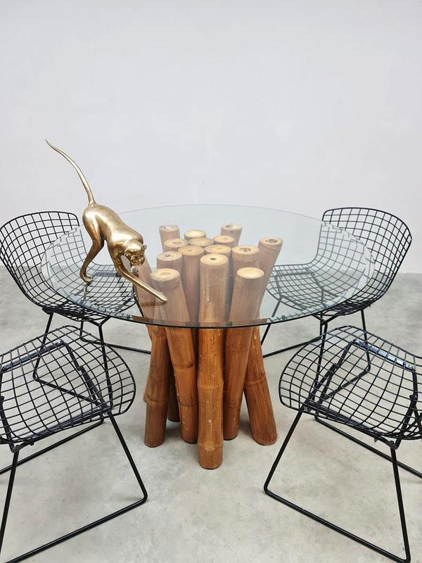 1950s ビンテージ  Bamboo  Restaurant Ware Vintage Bamboo Dining Table, 1950s | Chairish