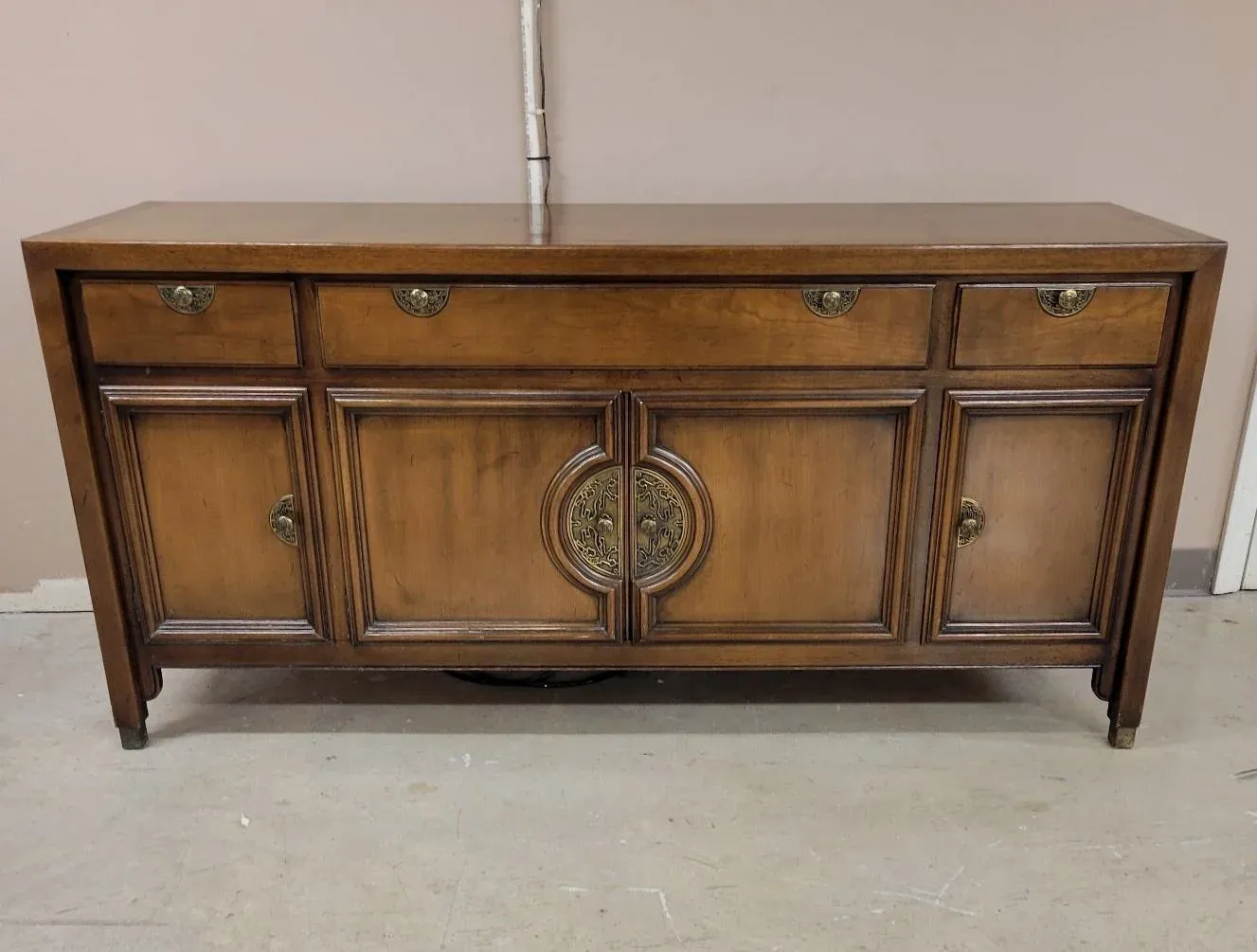 Mid Century Asian Inspired Hollywood Regency Credenza by Century Furniture