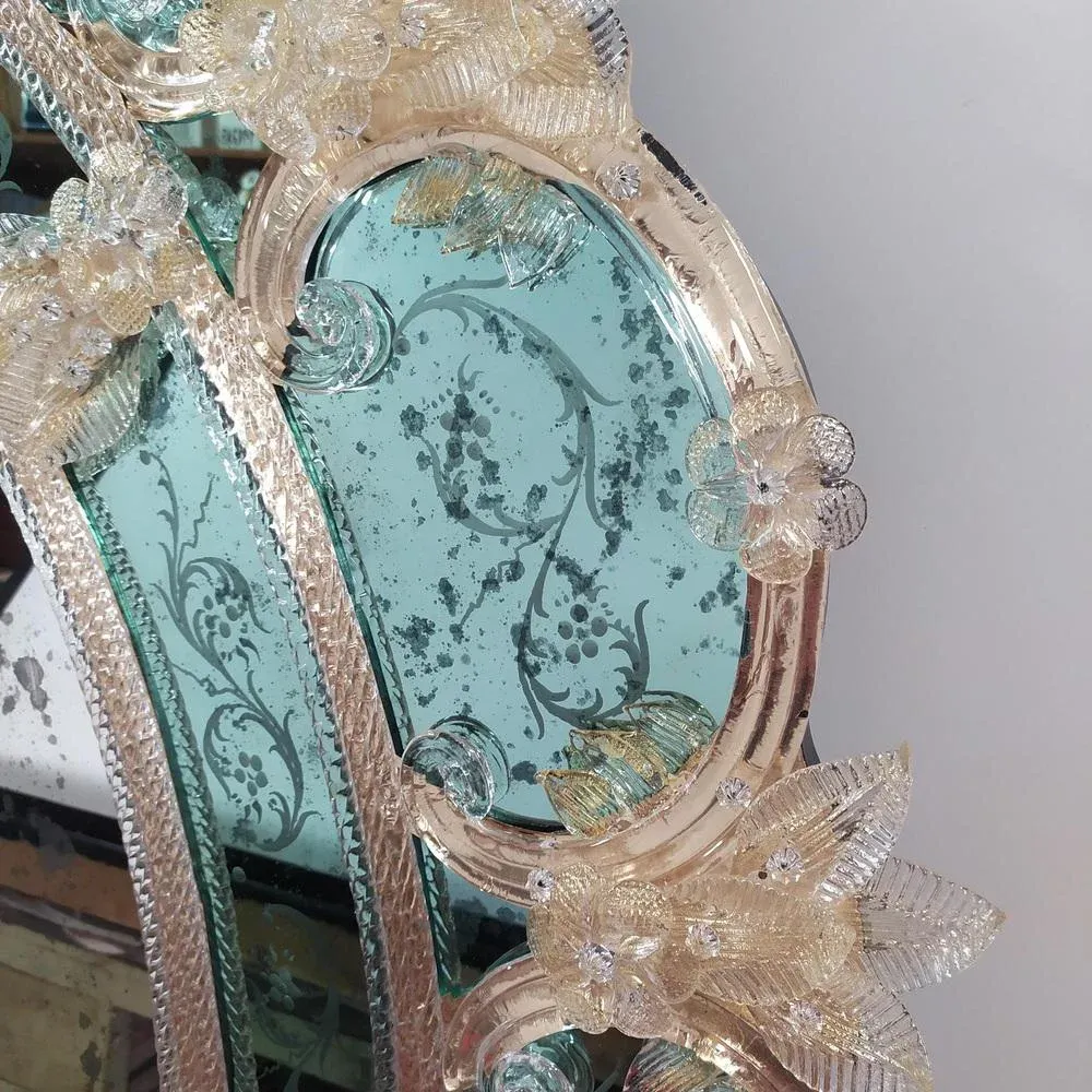 Murano Glass Mirror by Fratelli Tosi Murano | Chairish