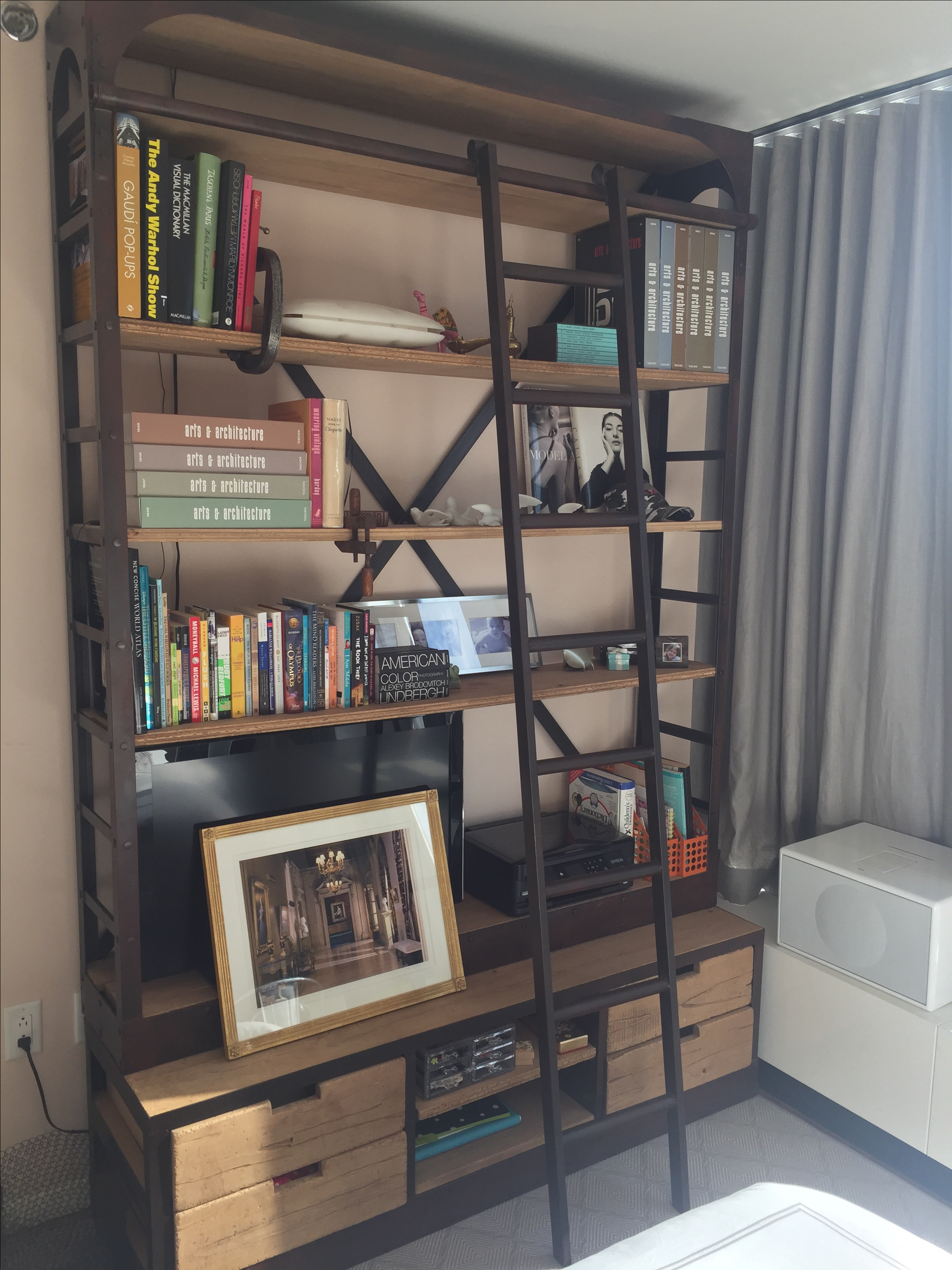 Restoration hardware bookcase on sale with ladder