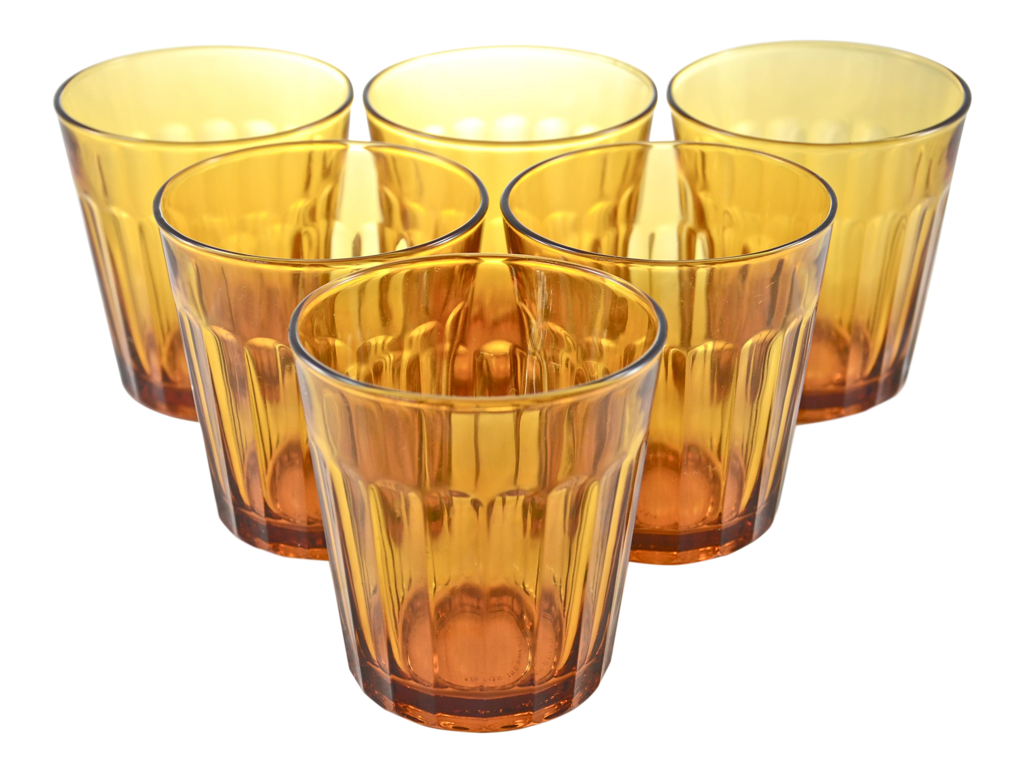 Amber Glass Tumblers Set of 6 Chairish
