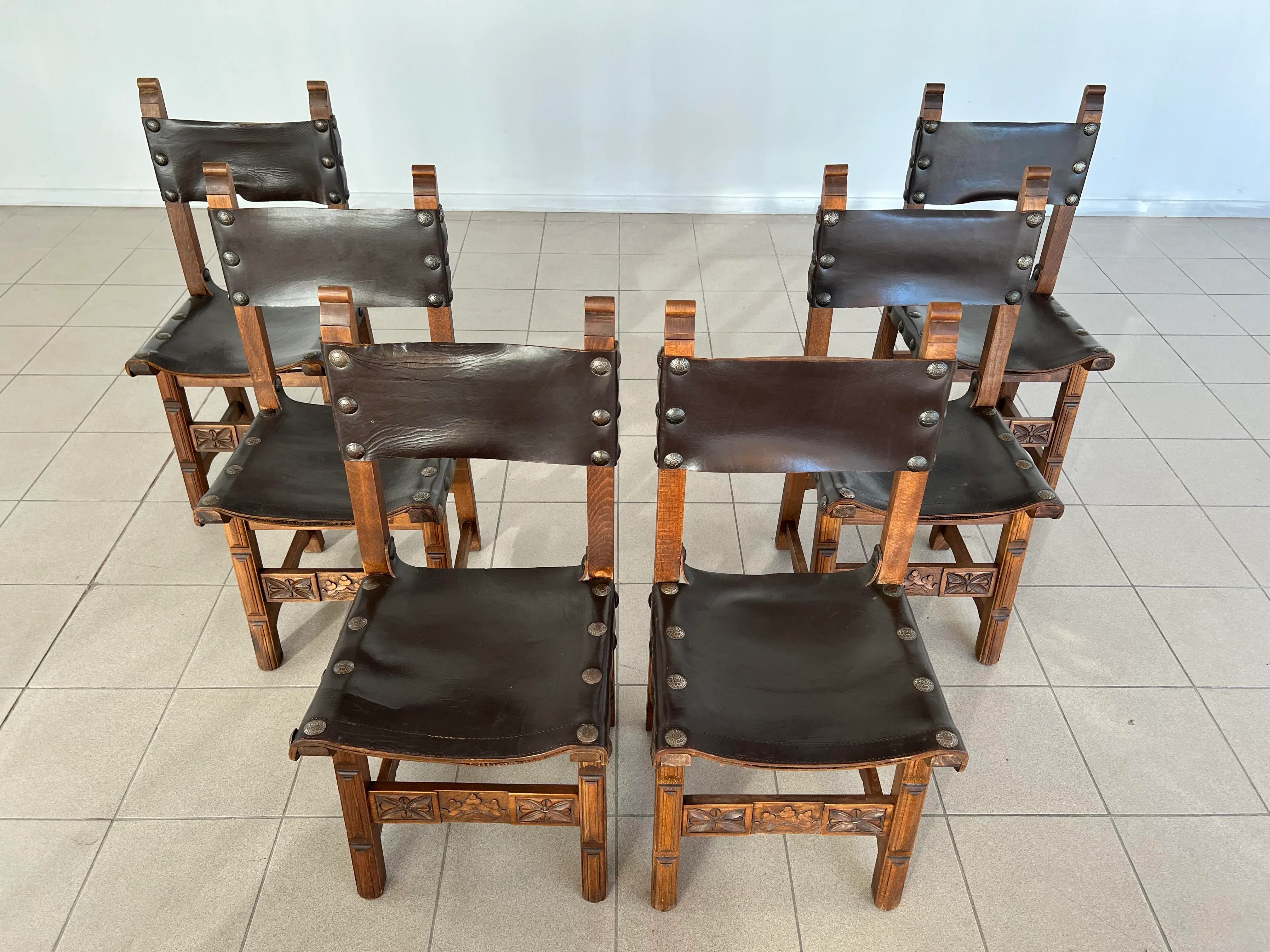 Vintage Brutalist Chairs by Navarro Argudo, Spain –set of 6 | Chairish