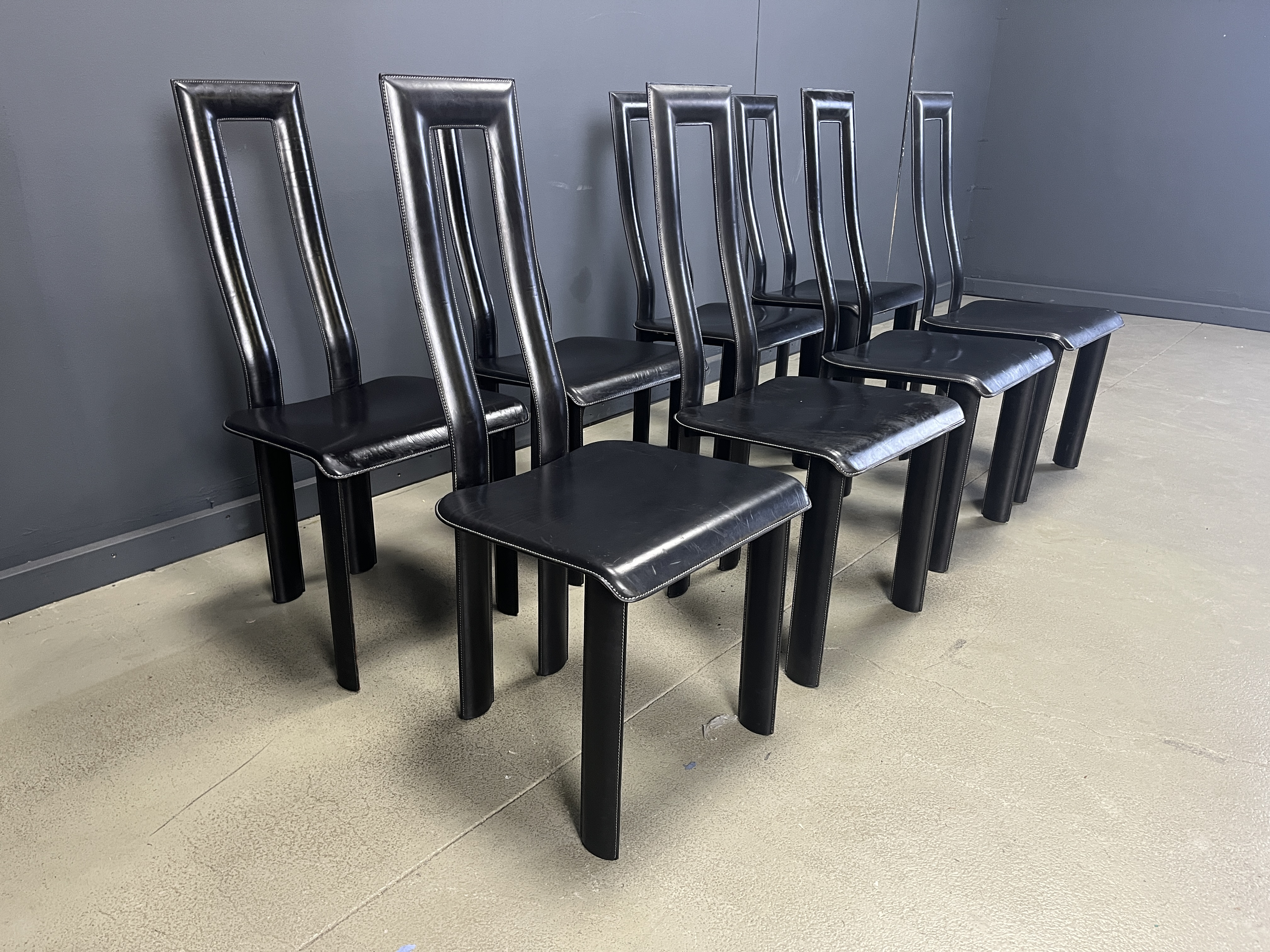 Italian Regia Dining Chairs by Antonello Mosca for Ycami, 1980s