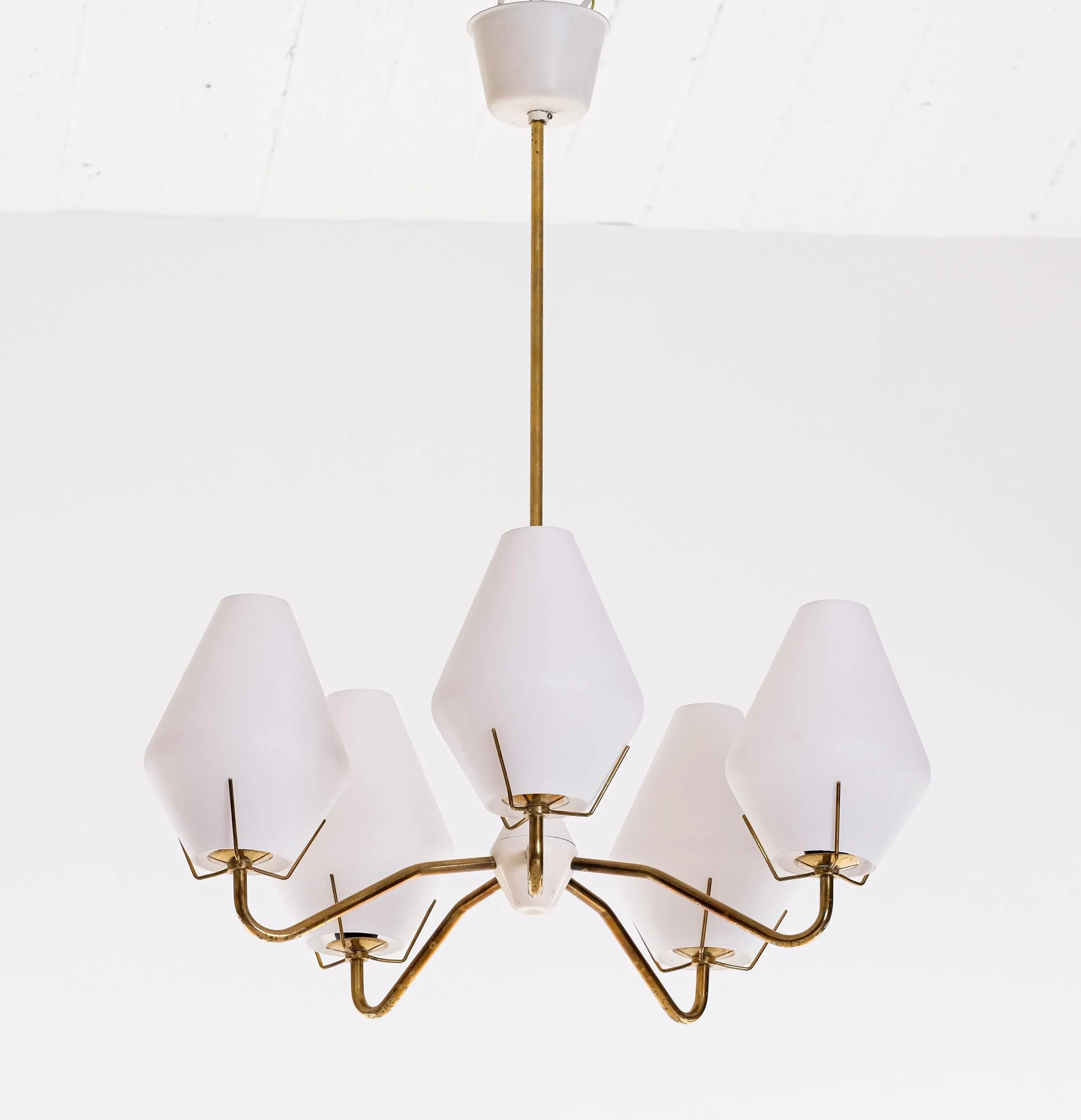 Swedish Brass Chandelier from Asea, 1950s