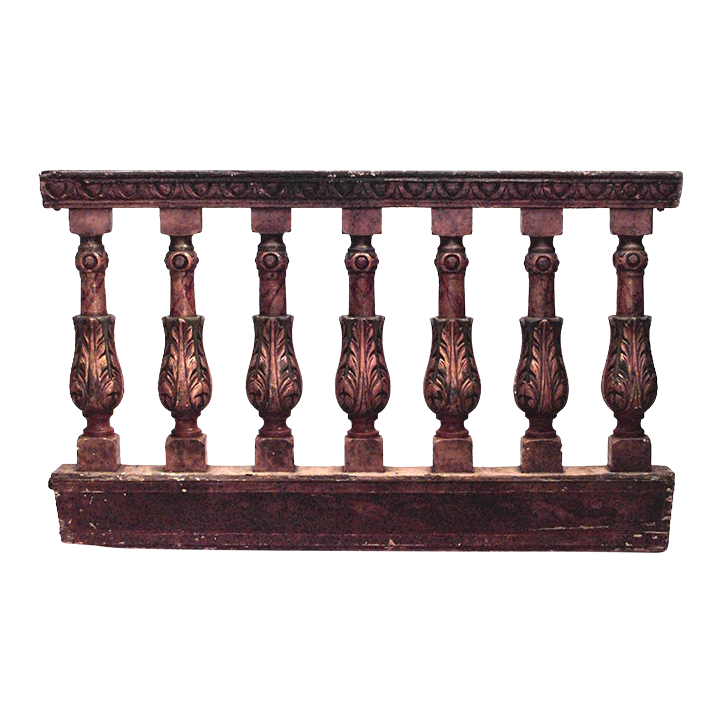 Italian Neo-Classic Carved Balustrade Railing | Chairish