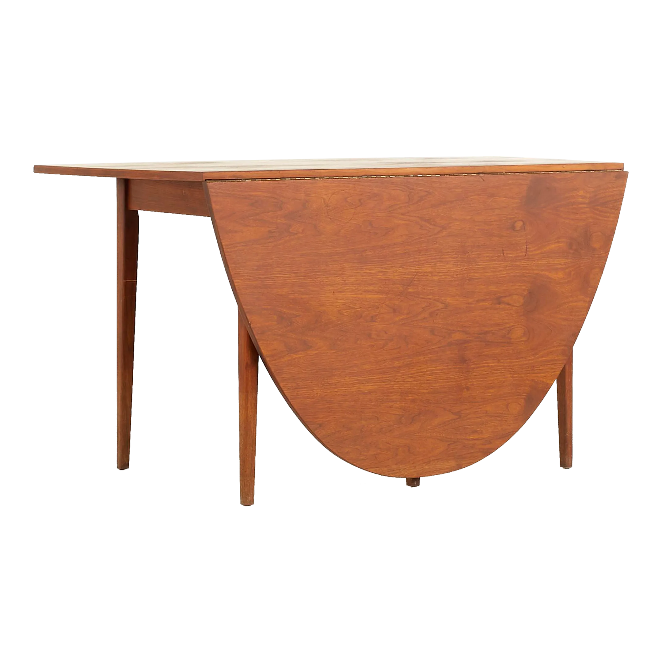 Jack Cartwright for Founders Mid Century Walnut Drop Leaf Dining Table
