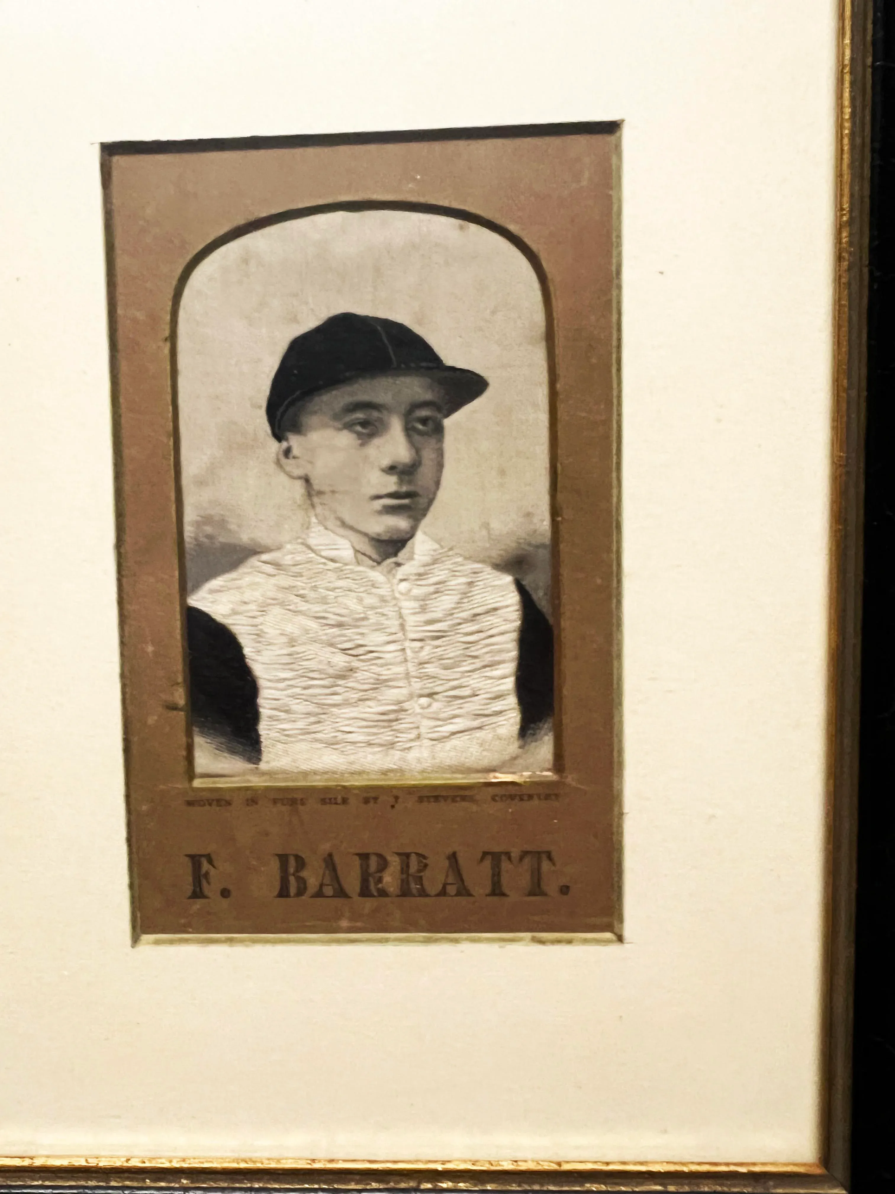 Late 19th Century A Group of Four Framed Victorian Stevengraphs of Famous Jockeys