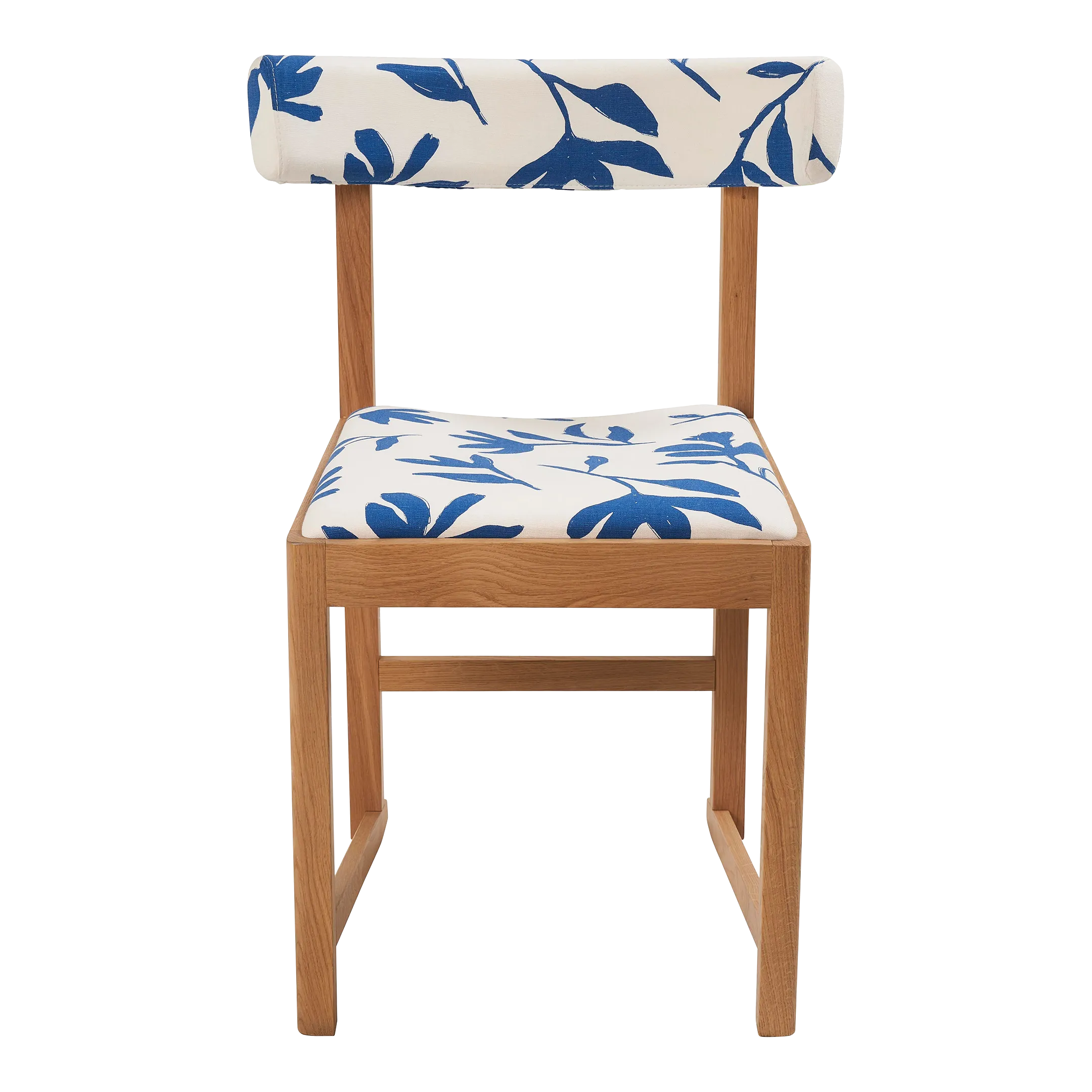 Mokki Dining Chair, White Oak Stain, Upholstered in Laurel Schumacher