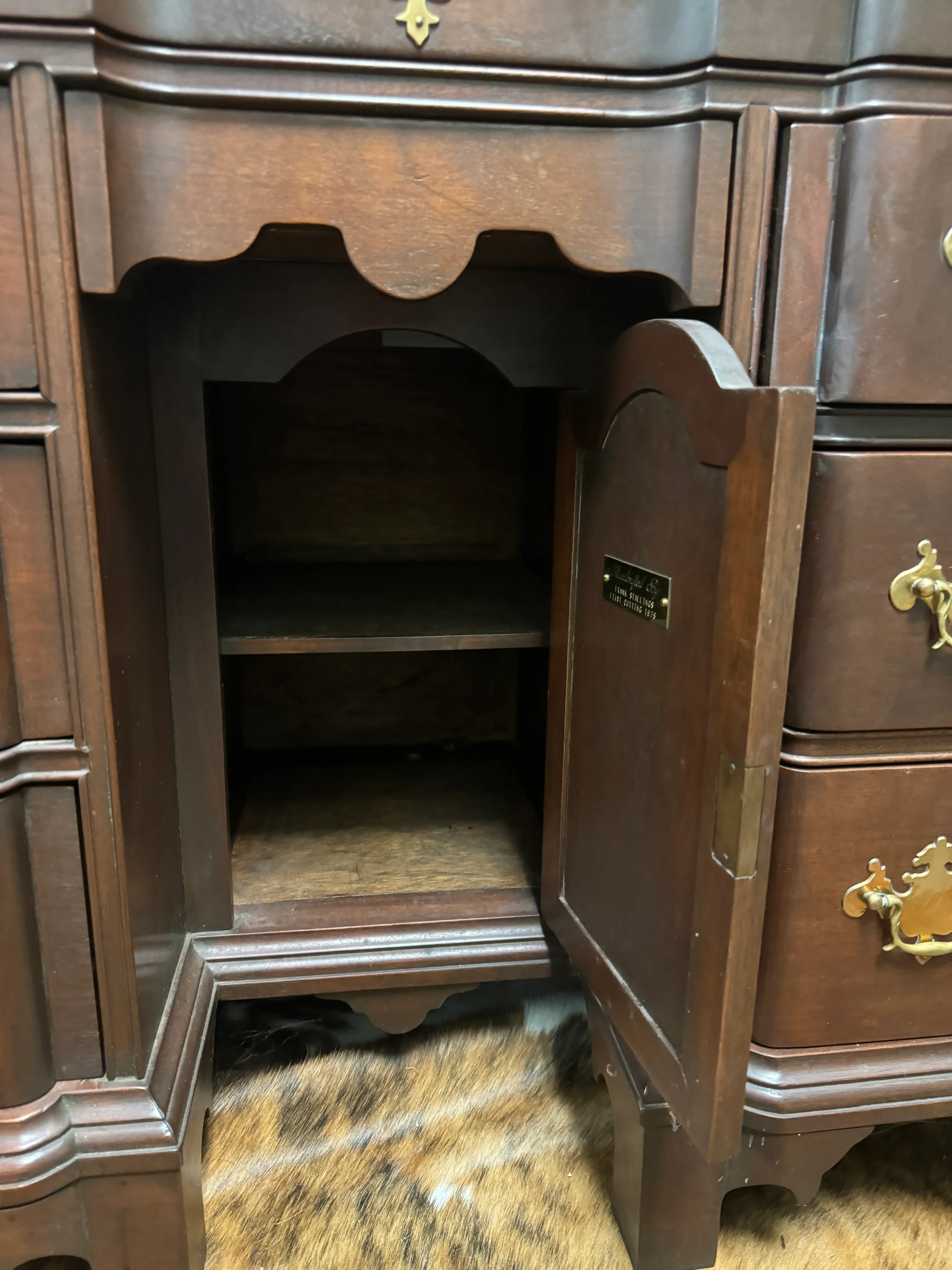 The Bartley Collection Chippendale Style Knee Hole Desk | Chairish