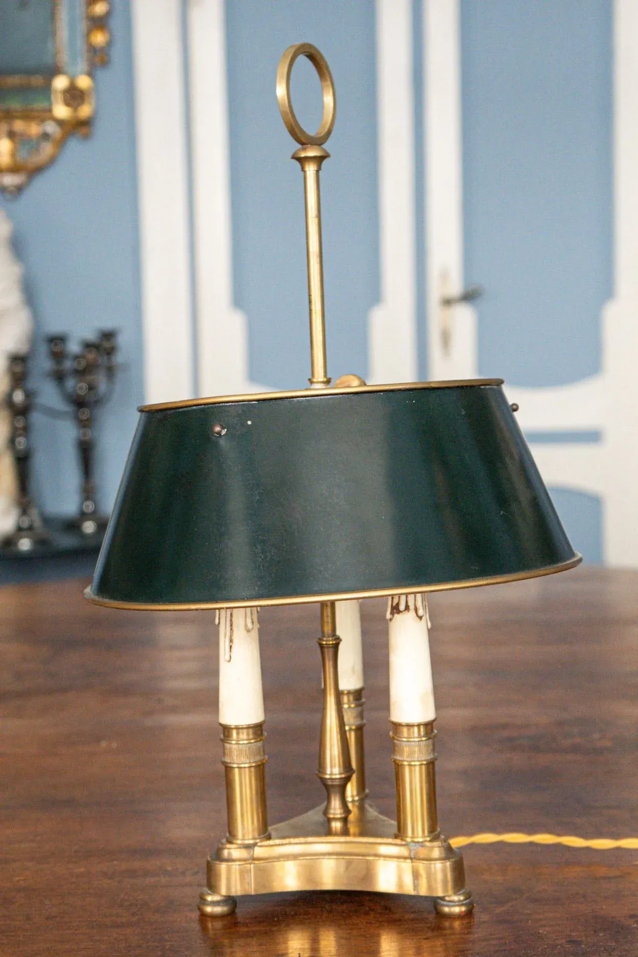 Vintage Brass and Metal Blind Lamp, 1930s