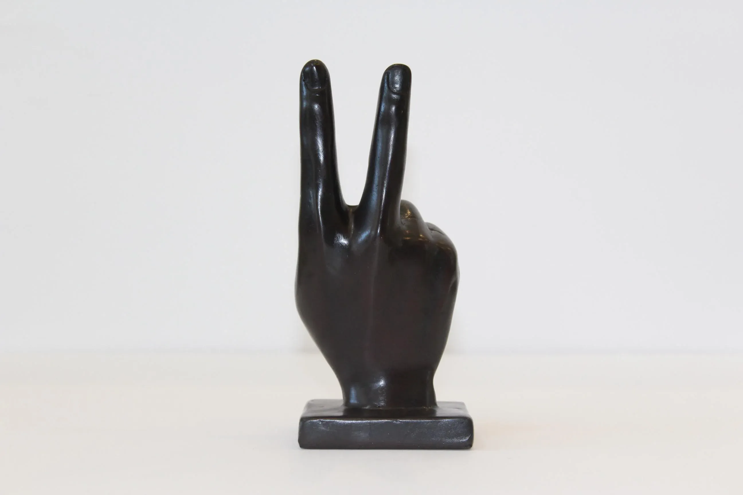 Chocolate Peace Sign Hand Sculpture