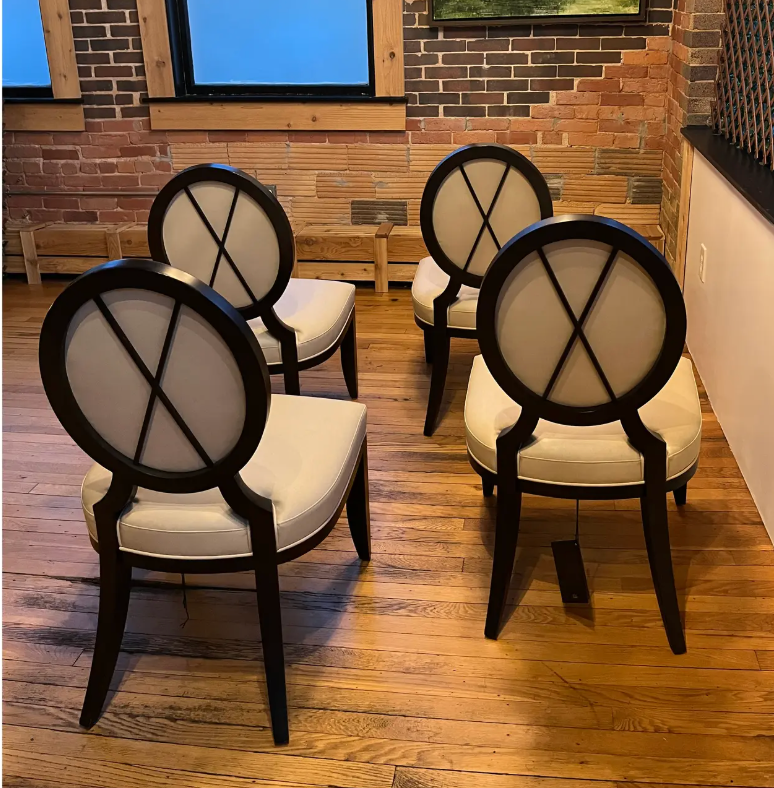 Barbara Barry for Baker Oval X-Back Dining Side Chairs