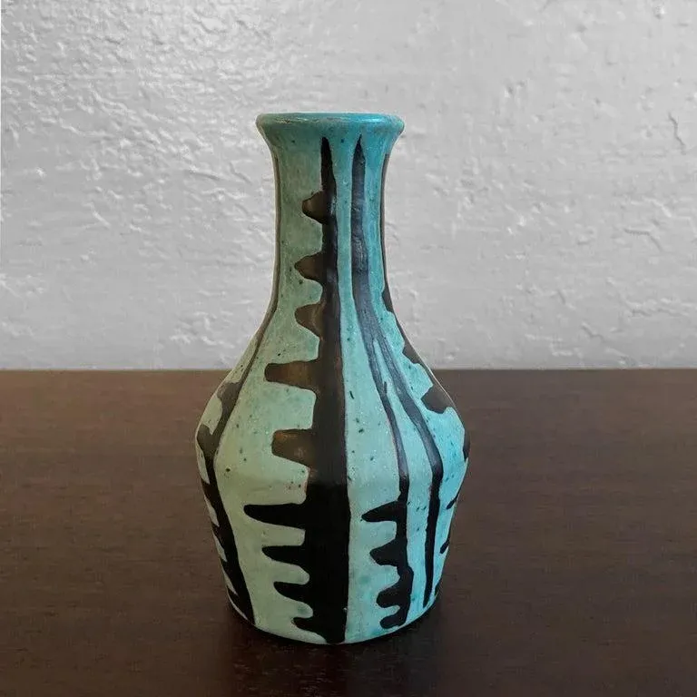 1960s Tribal Style Modern Art Pottery Vase by Livia Gorka