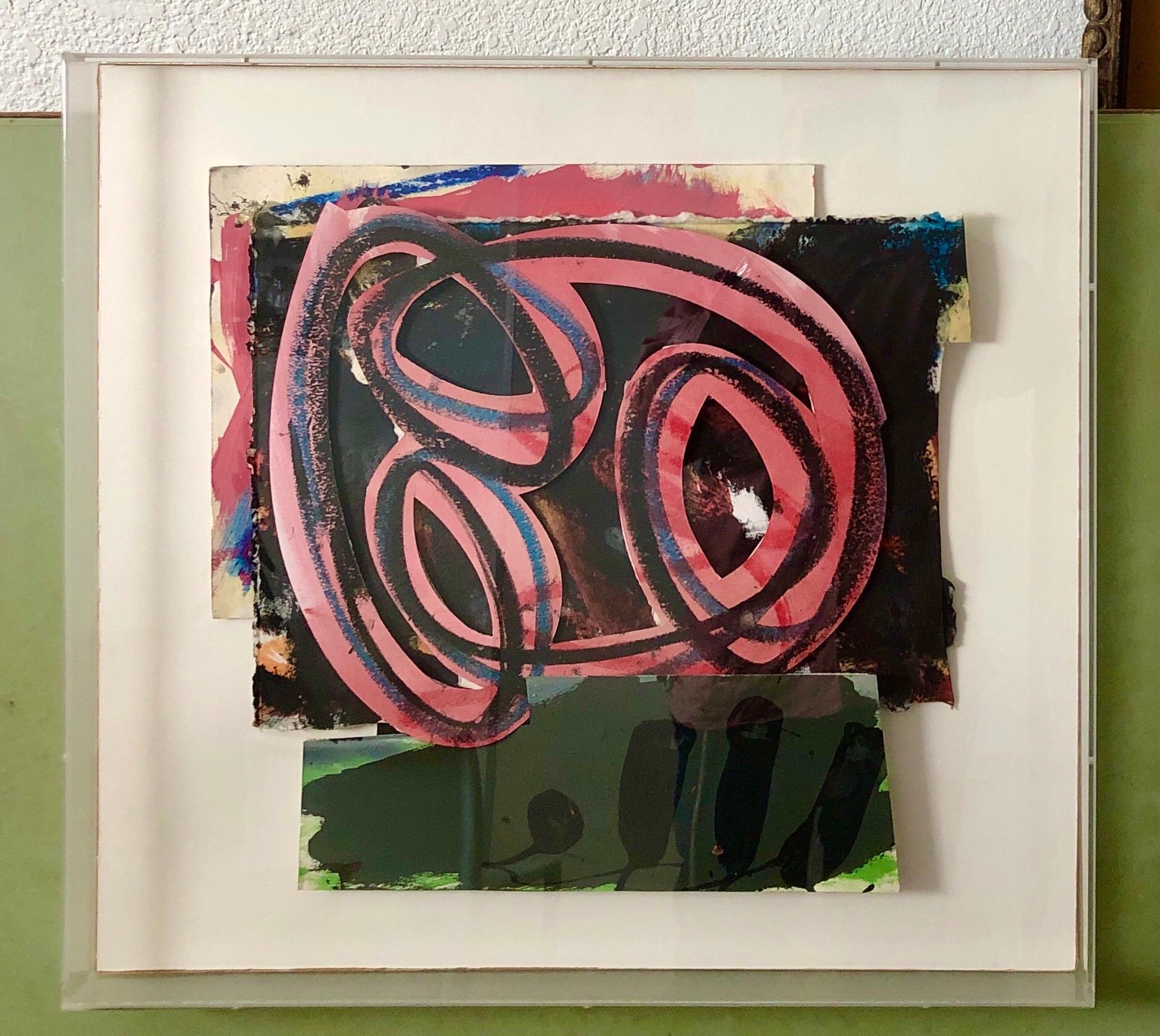 Hugh O\'Donnell, 1980s Abstract Expressionist Pop Art Painting Collage, Assemblage Hugh O\'Donnell, 1988