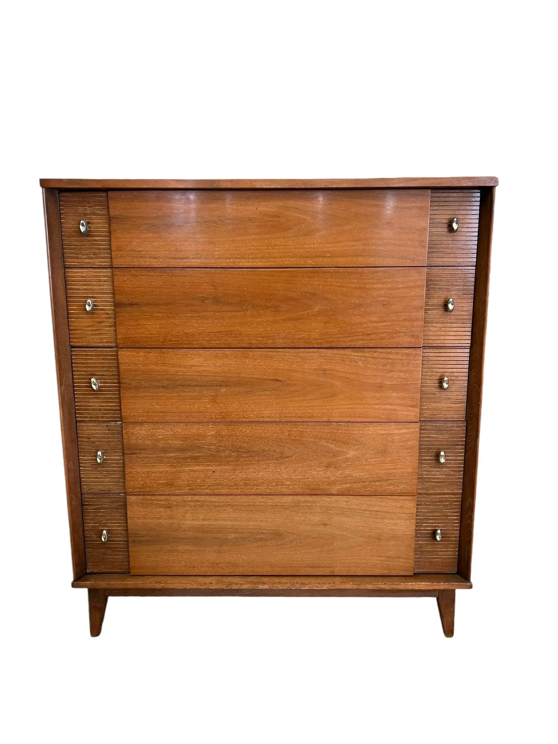 original mid century modern dresser Mid-Century Modern Walnut 9-Drawer Dresser, c.1950's