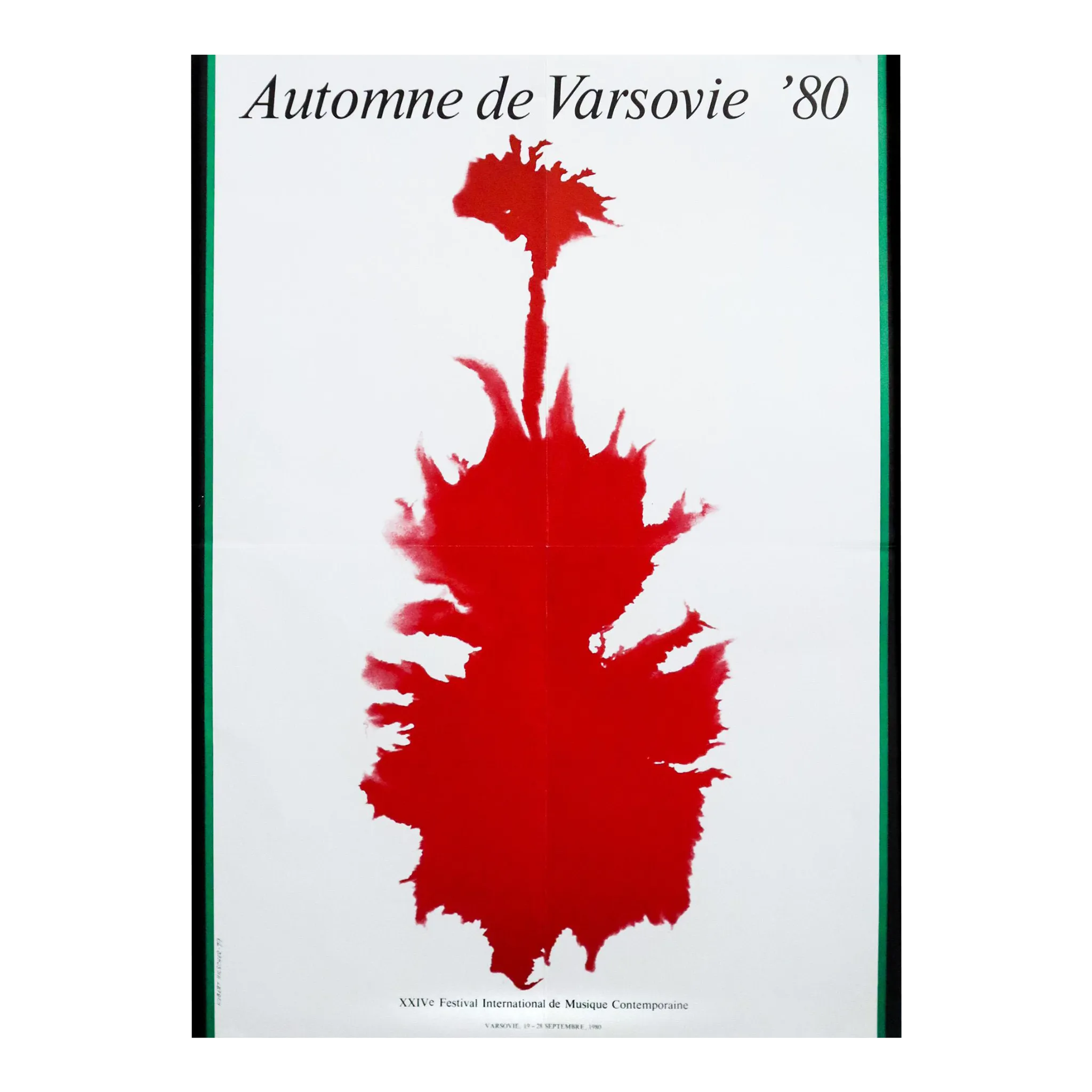 1980 Polish Festival Poster, Automne De Varsovie, XXIVe International Festival of Contemporary Music - Hilscher