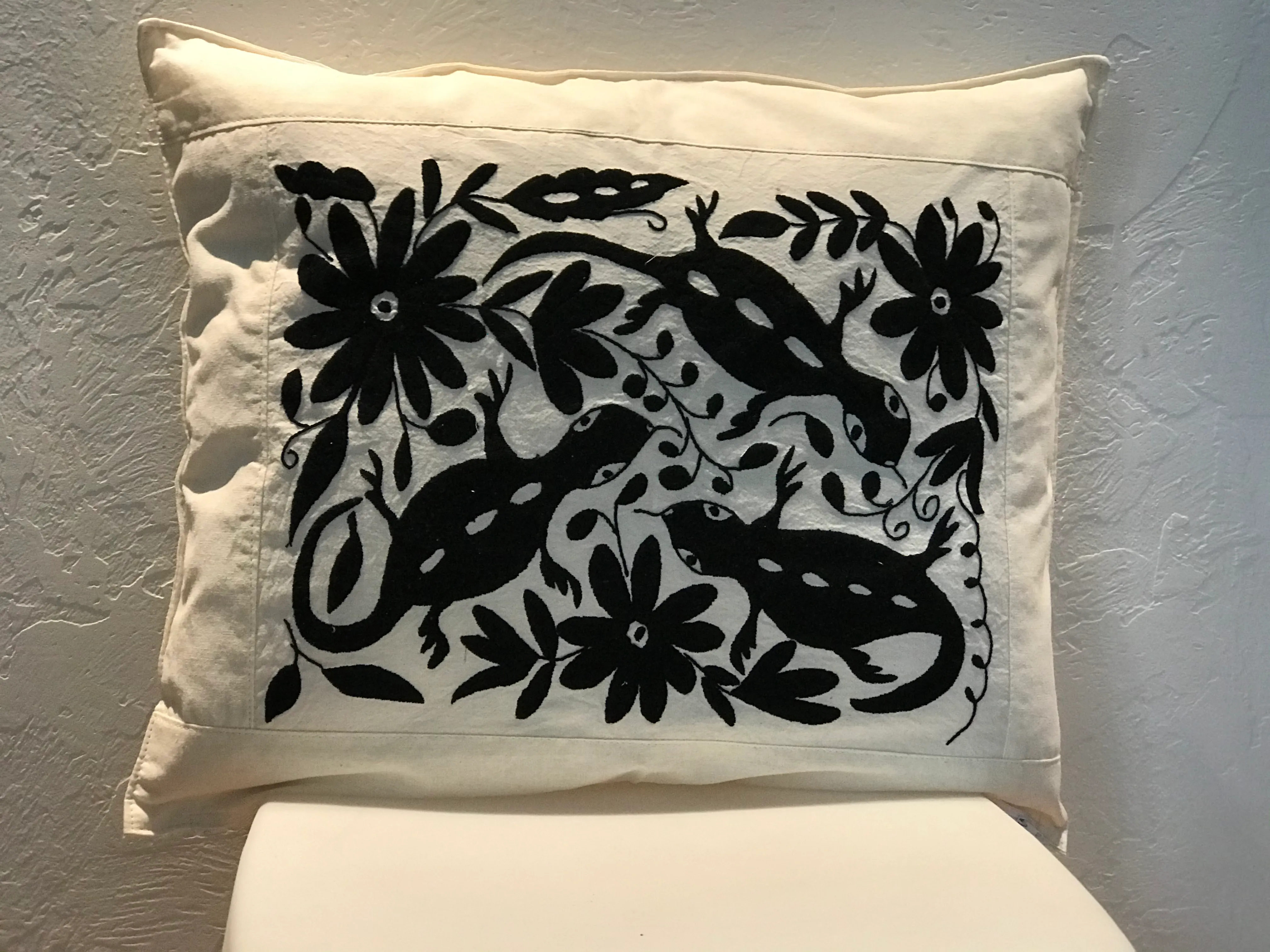 Mexican Tenango Hand Embroidered Pillow Cover