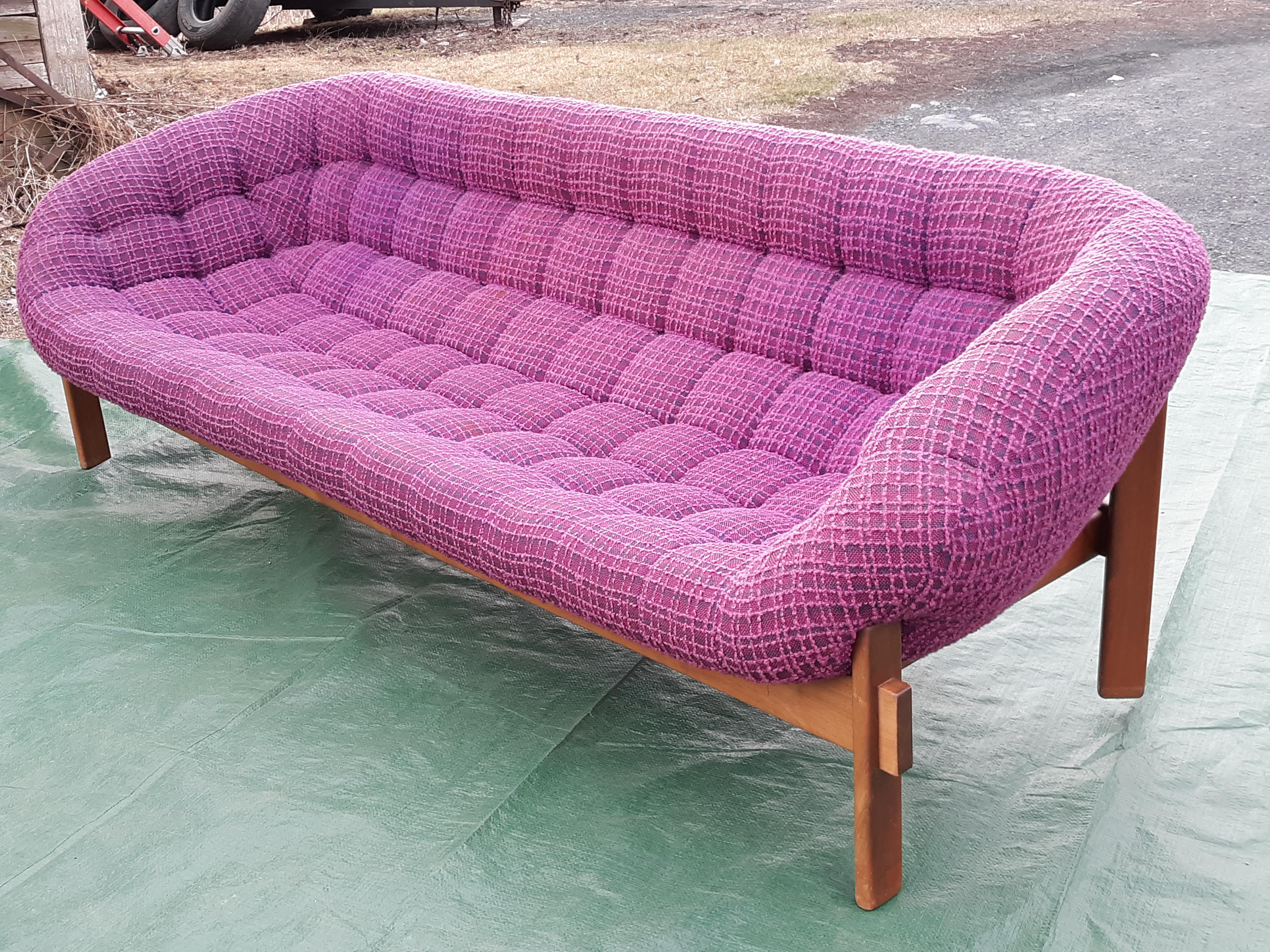 R. Huber Danish Modern Teak Scoop Sofa Chairish