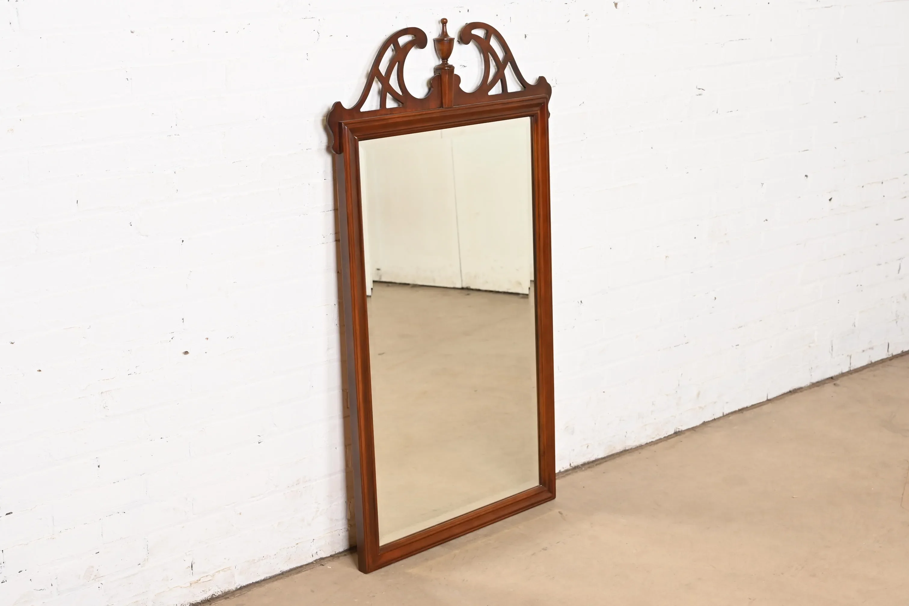 Drexel Heritage Georgian Carved Mahogany Wall Mirror | Chairish