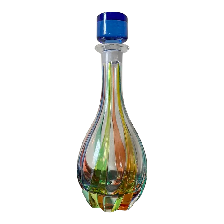 Vintage Italian Decanter in Murano Art Venetian Glass by