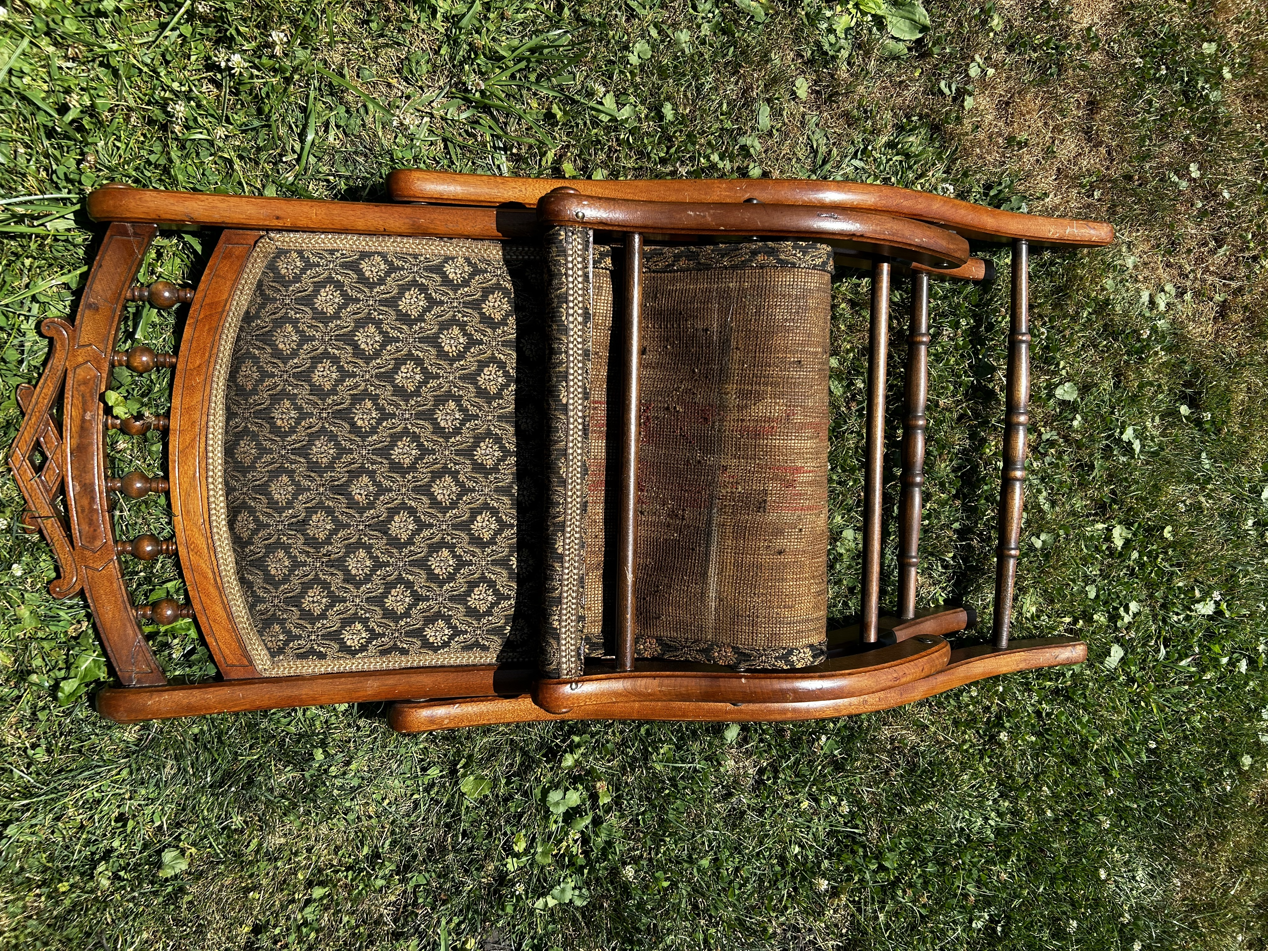Victorian Deck Chair Late 19th Century Eastlake Victorian Tapestry
