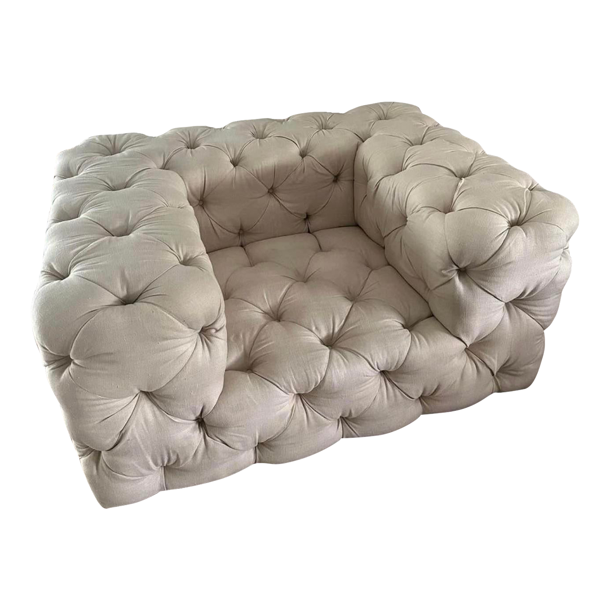 Restoration Hardware Belgian Linen Chair and Half Chairish