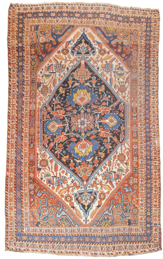 Antique Persian Qashqai Rug 5'6'' X 9'1'' | Chairish