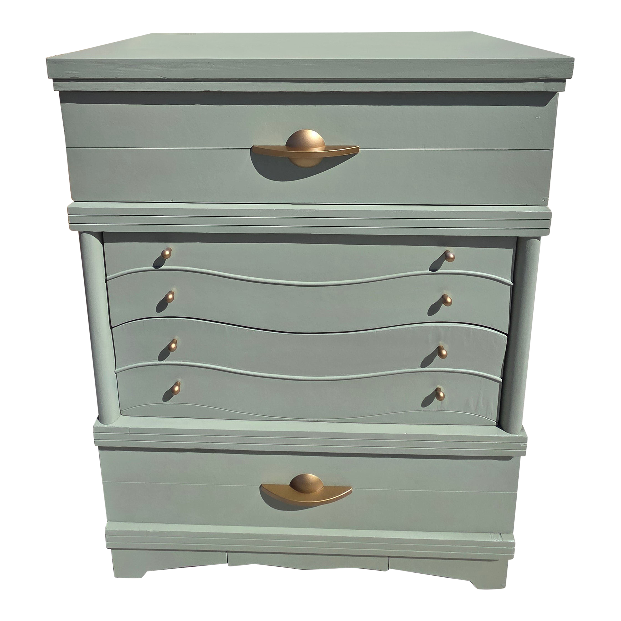 Refinished Vintage Dresser  Modern Sage Green