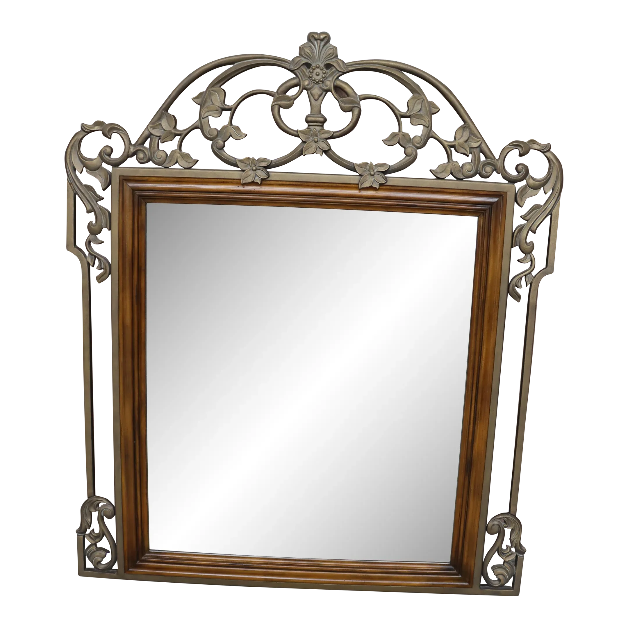 Drexel Heritage Iron & Mahogany Mirror | Chairish