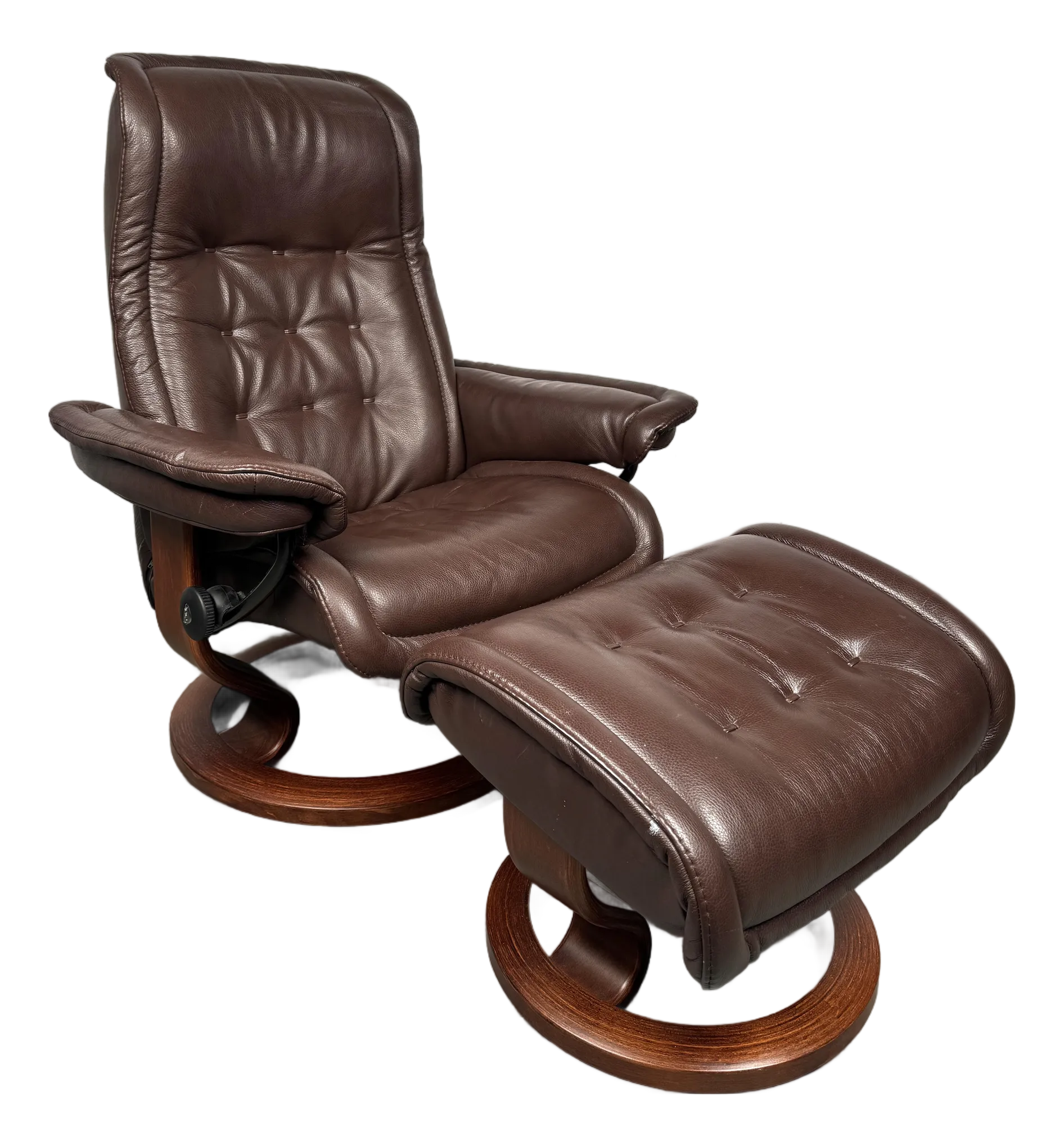 Mid 20th Century Ekornes Stressless Royal Large Leather Swivel
