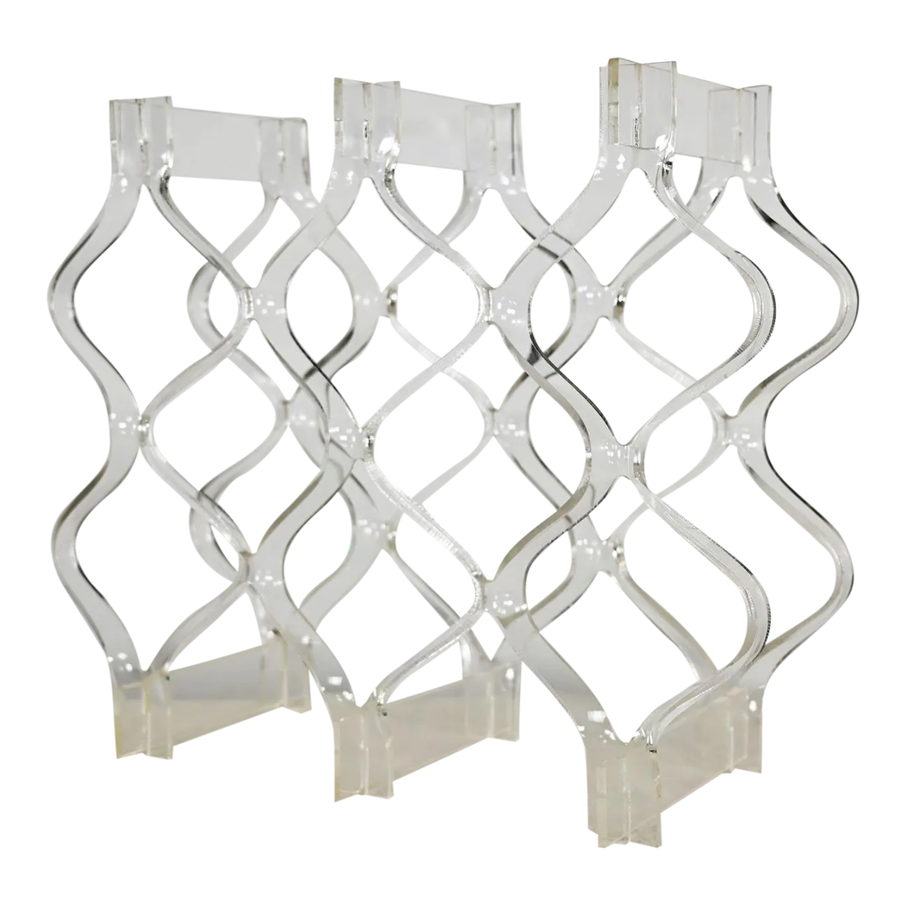 Vintage Mid Century Modern Sculpted Lucite or Plexiglass Wine Rack ...