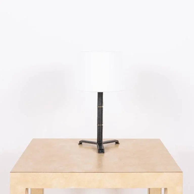 The \'Sellier\' Stitched Black Leather Lamp by Design Frères