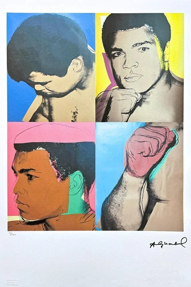 After Andy Warhol, 4x Muhammad Ali, 1980s, Lithograph