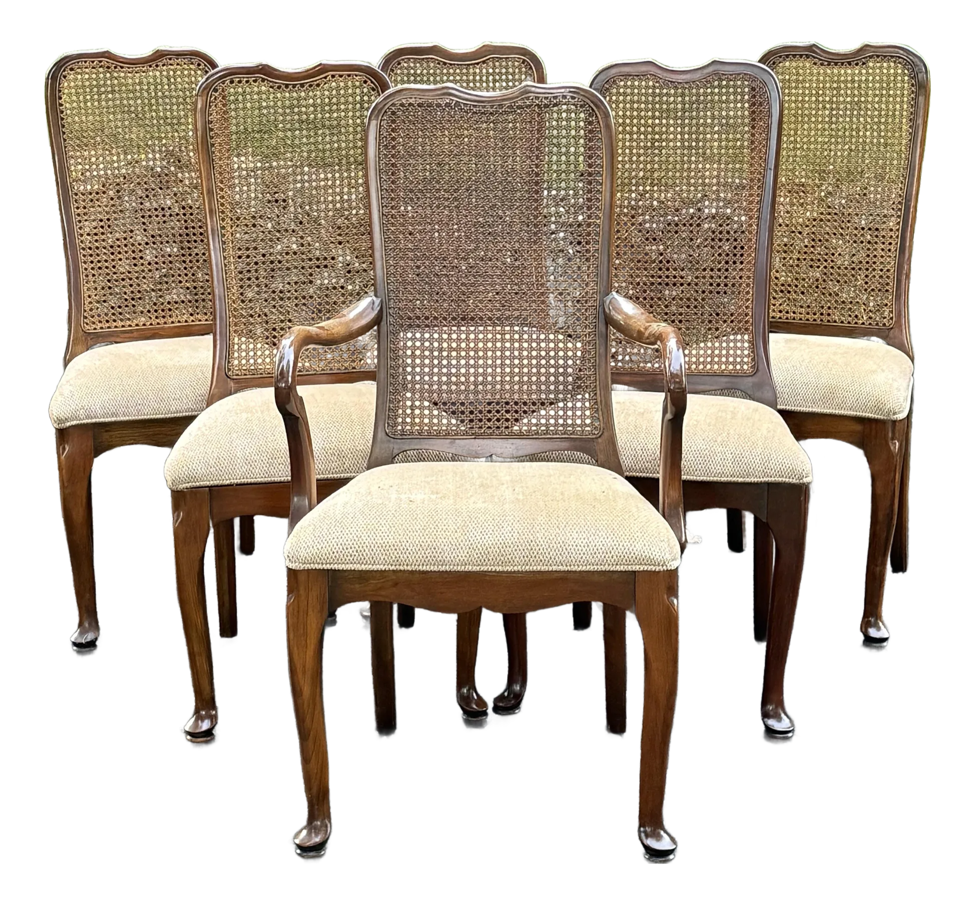 Queen Anne Chair Caning Repair Near Me Vintage Harden Solid Cherry