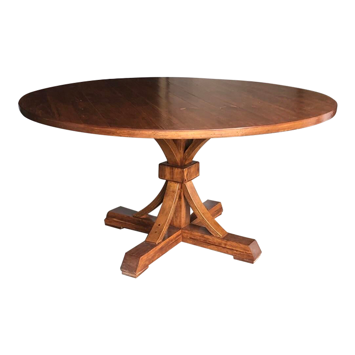 Round Pine Pedestal Dining Table Chairish