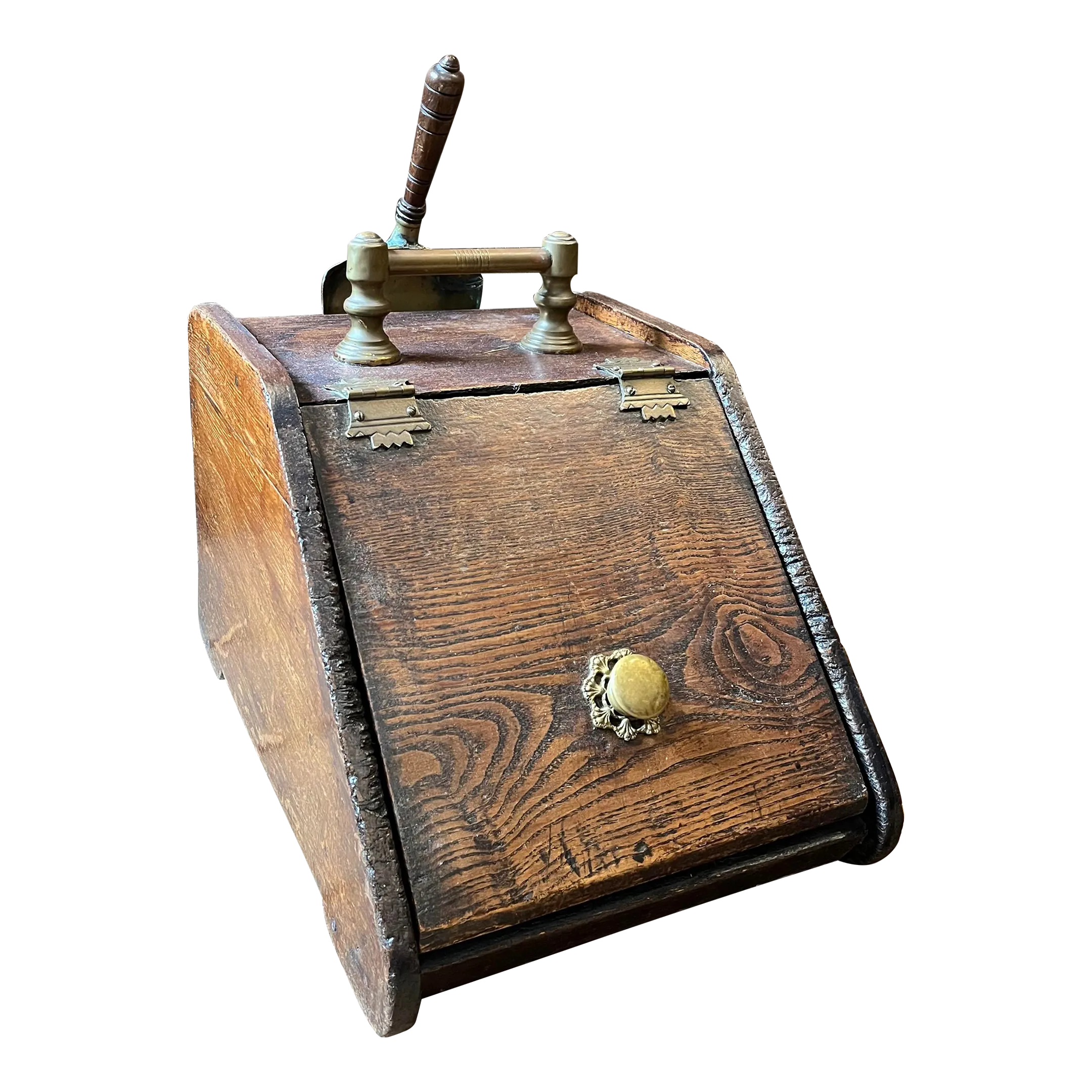Antique English Oak Coal Bin | Chairish