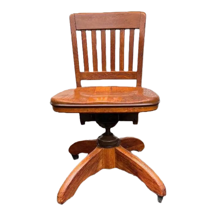 Early 20th Century Antique Office Chair on Wheels Chairish