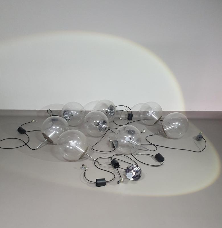 Large Model 4103 Ball Pendants from Glashütte Limburg, 1960s, Set of 10