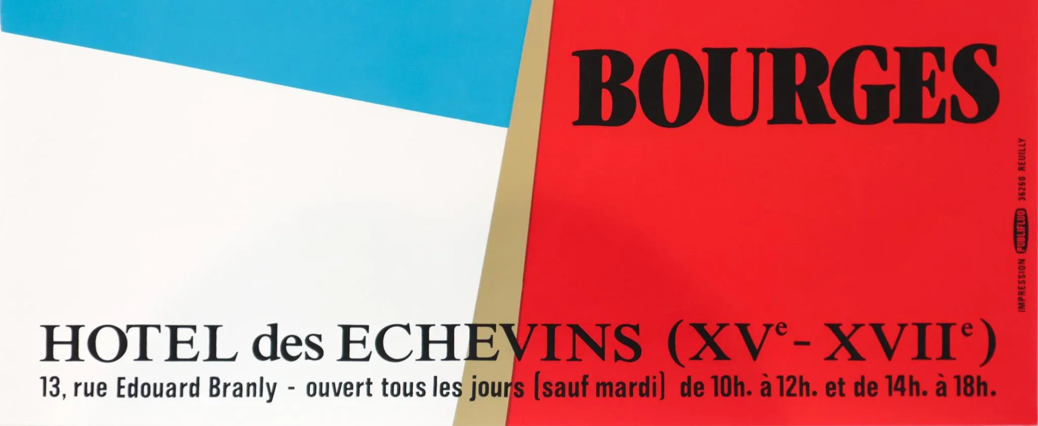 1990 French Exhibition Poster - Musee Estève: Bourges, Hotel Des Echevins