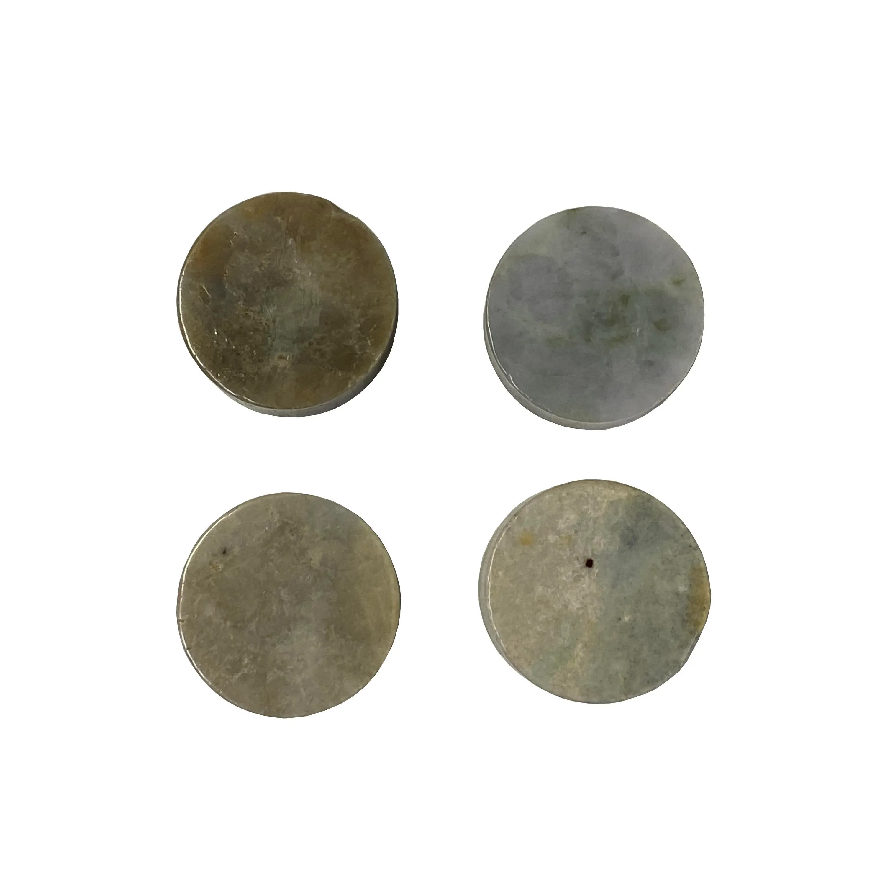 Set of 4 Stone Carved Round Shape Sample Display Art Paperweight
