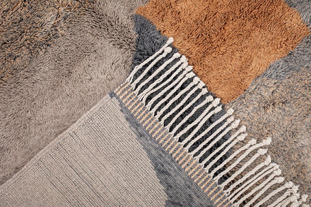 Absatract Hand-Knotted Wool Rug by Azele Studio
